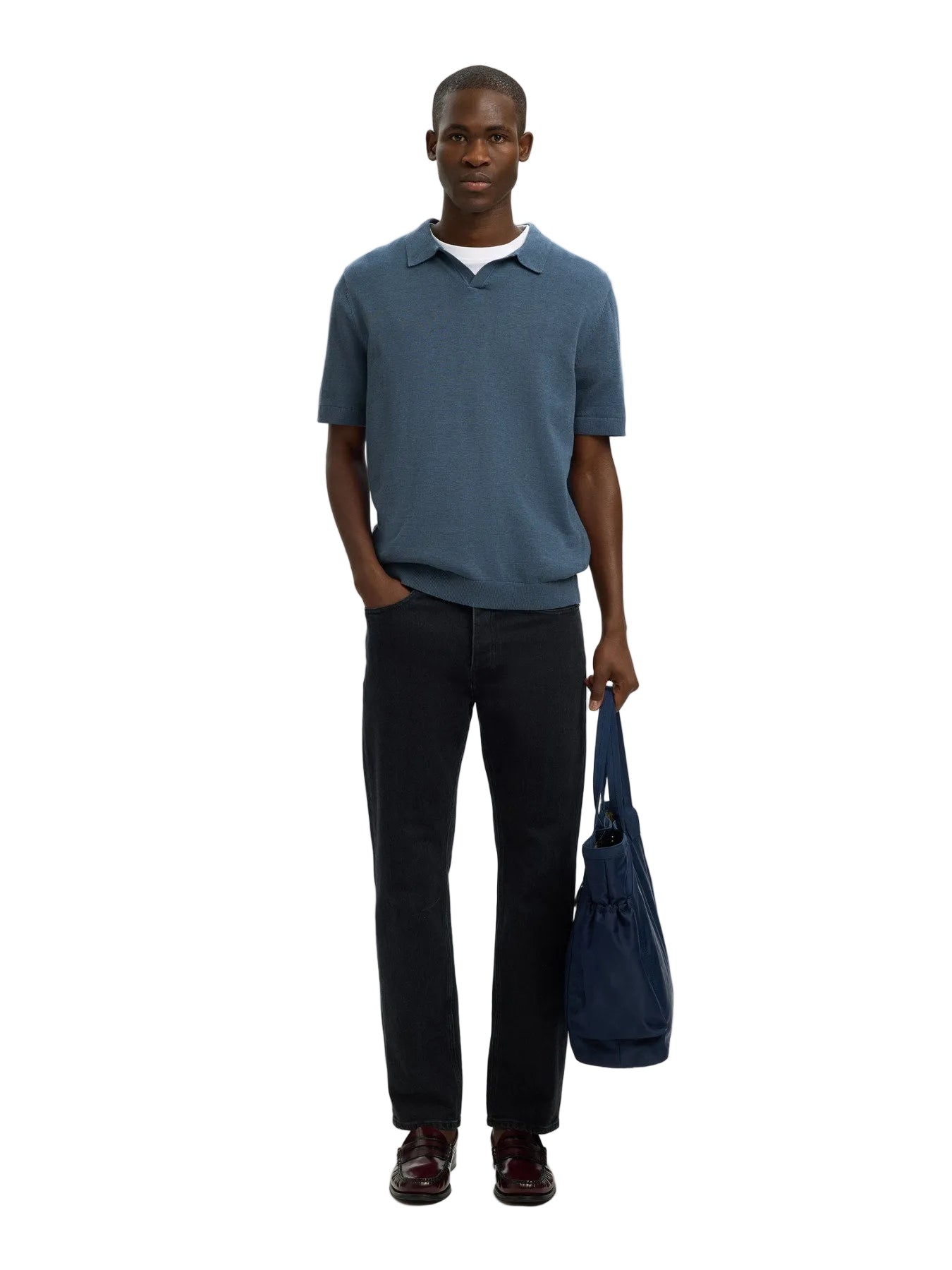 Mattis SS Linen Blend Open Polo