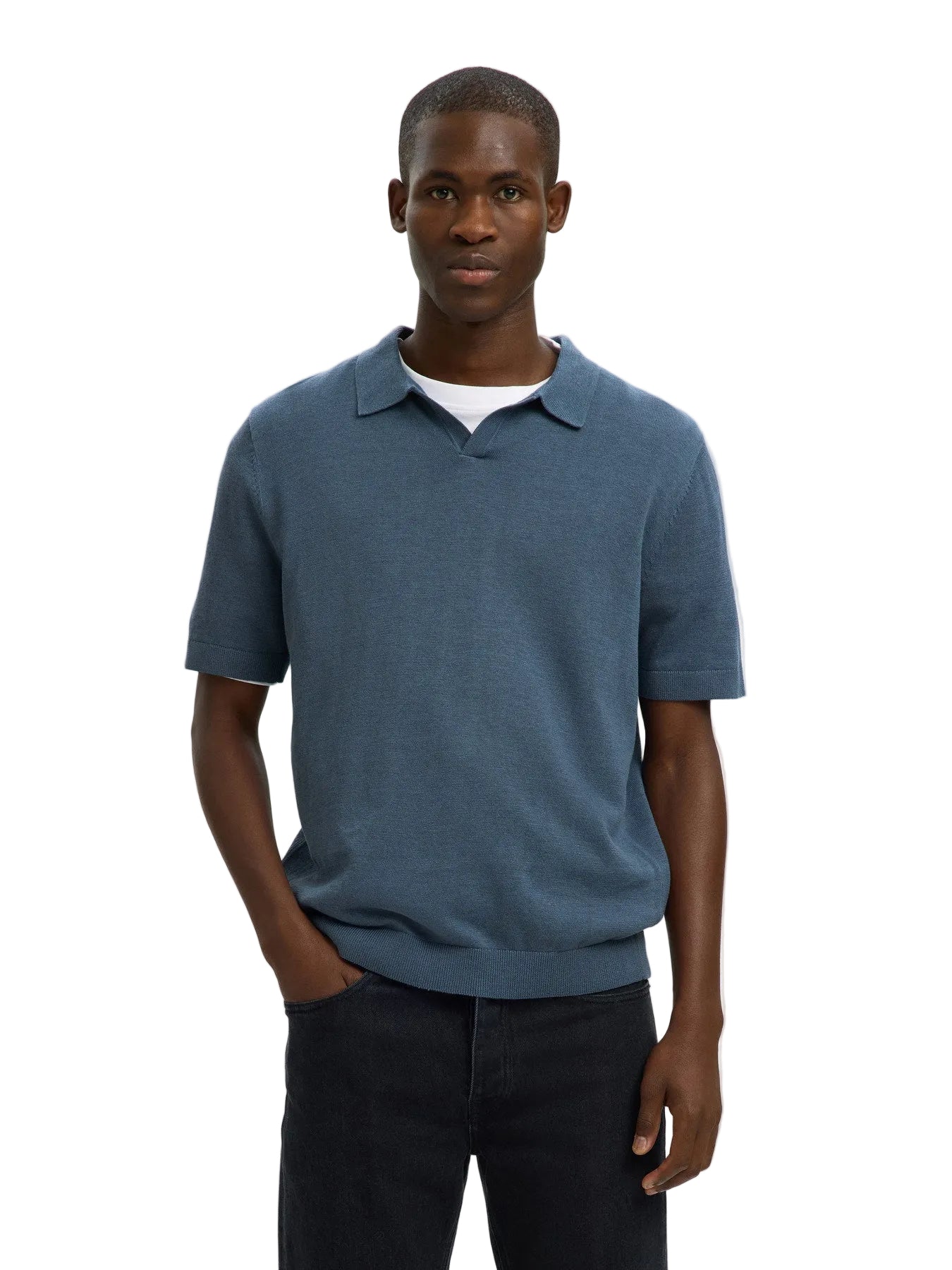Mattis SS Linen Blend Open Polo