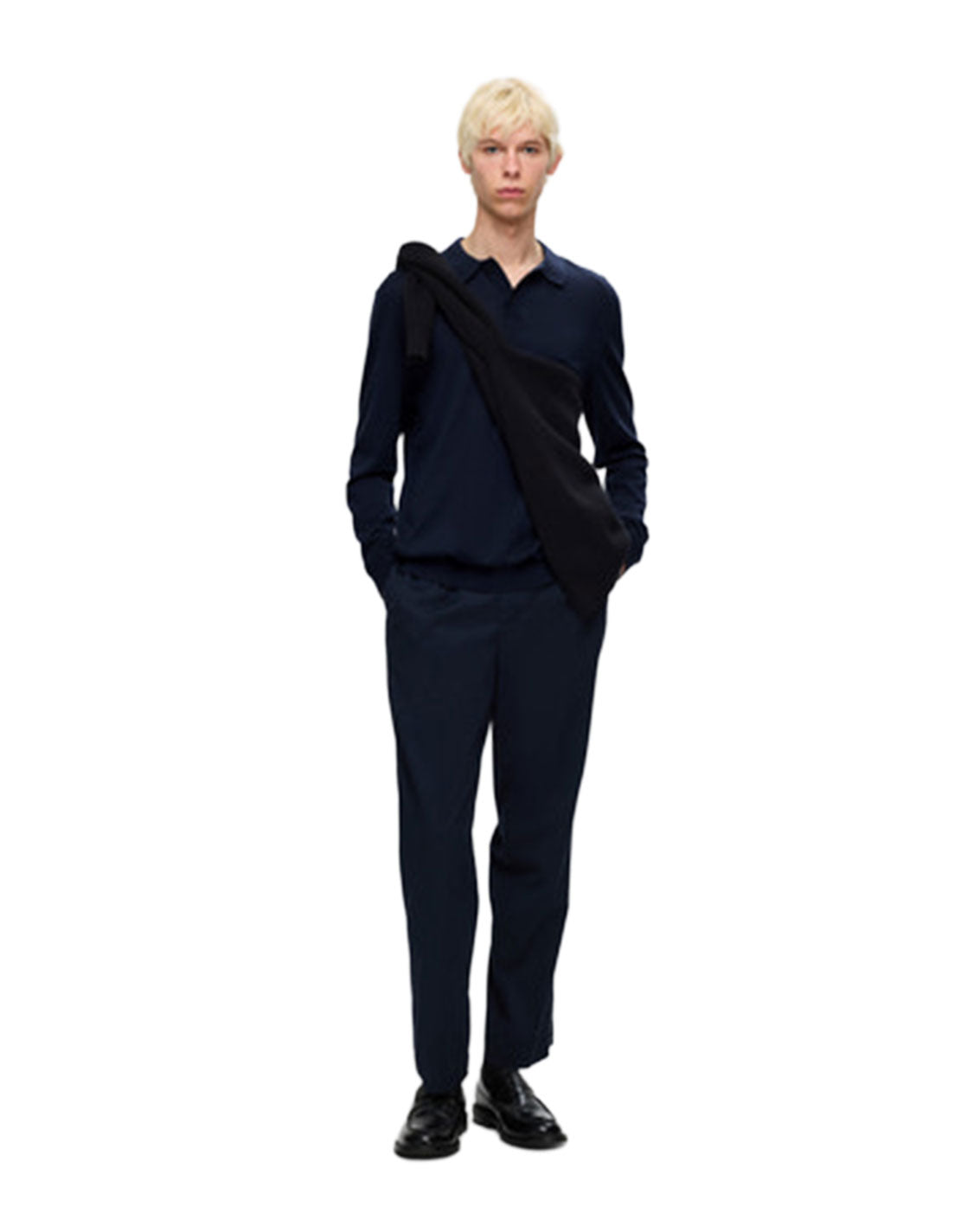 Tray LS Knit Merino Polo