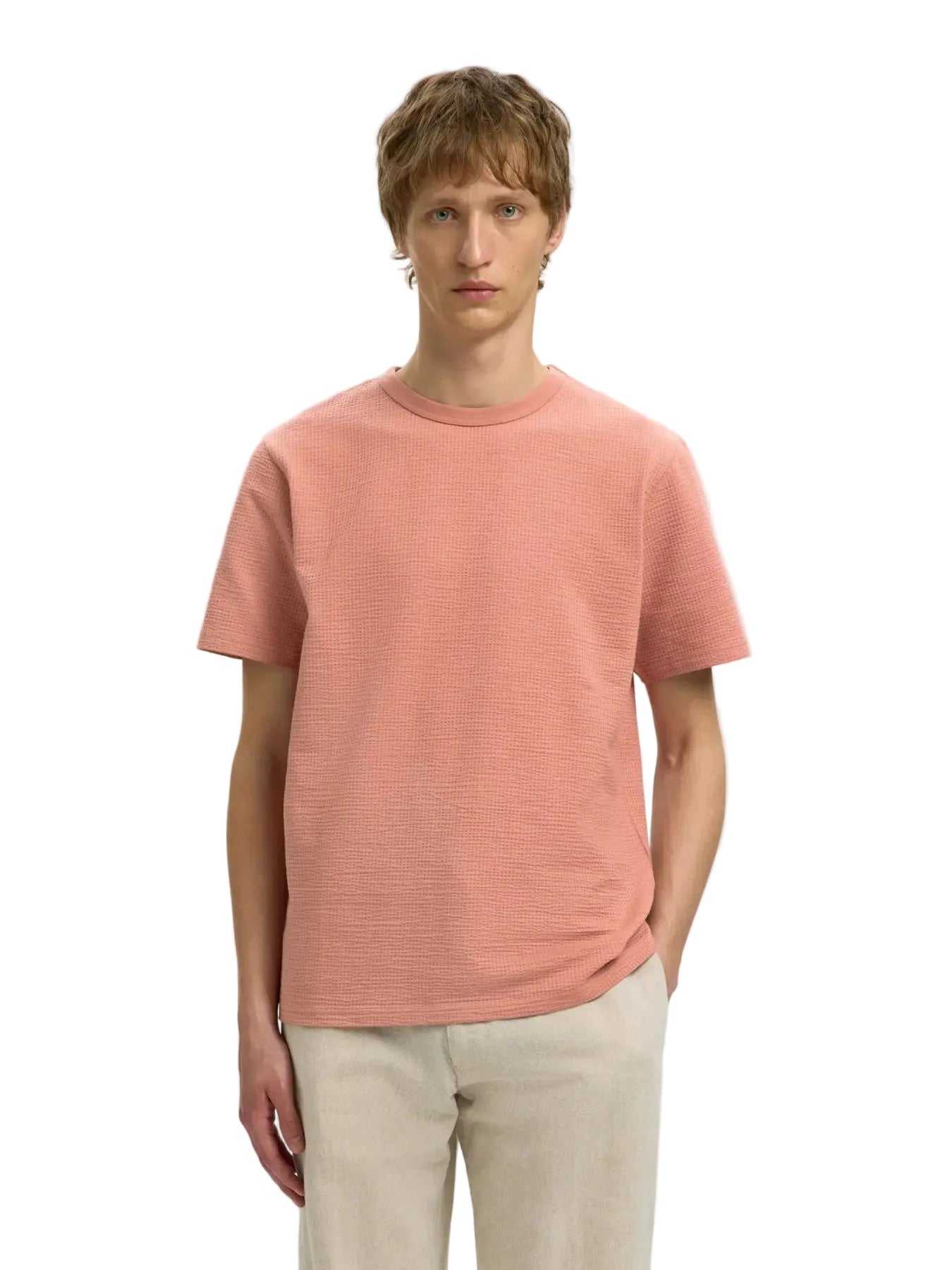Sander Seersucker SS O-Neck