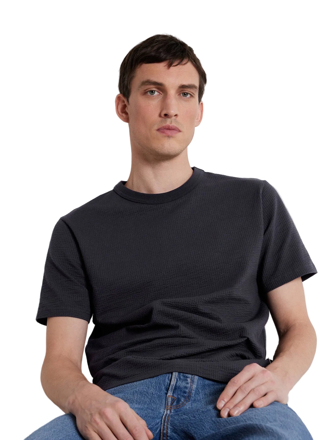 Sander Seersucker SS O-Neck