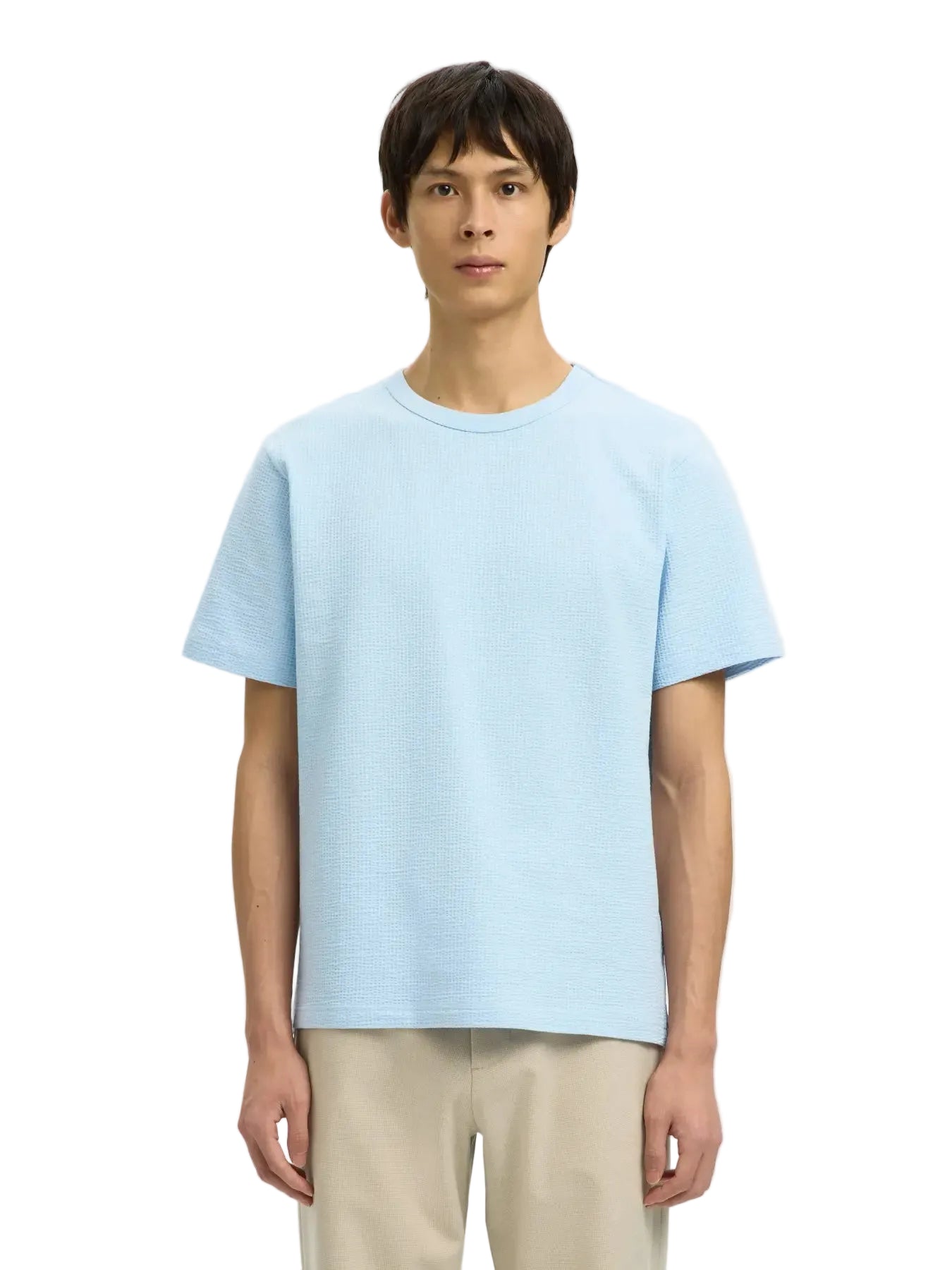 Sander Seersucker SS O-Neck