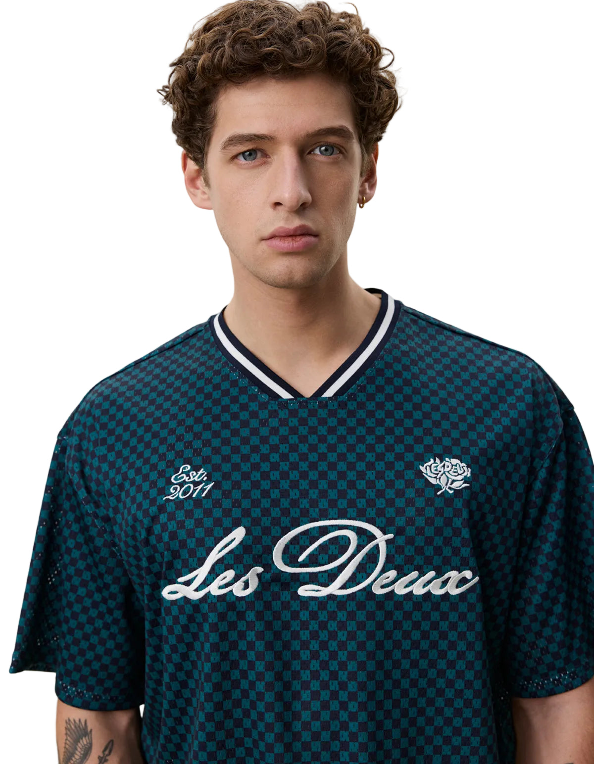 Check AOP Mesh T-Shirt