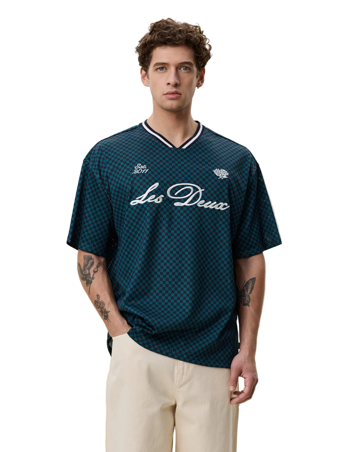 Check AOP Mesh T-Shirt