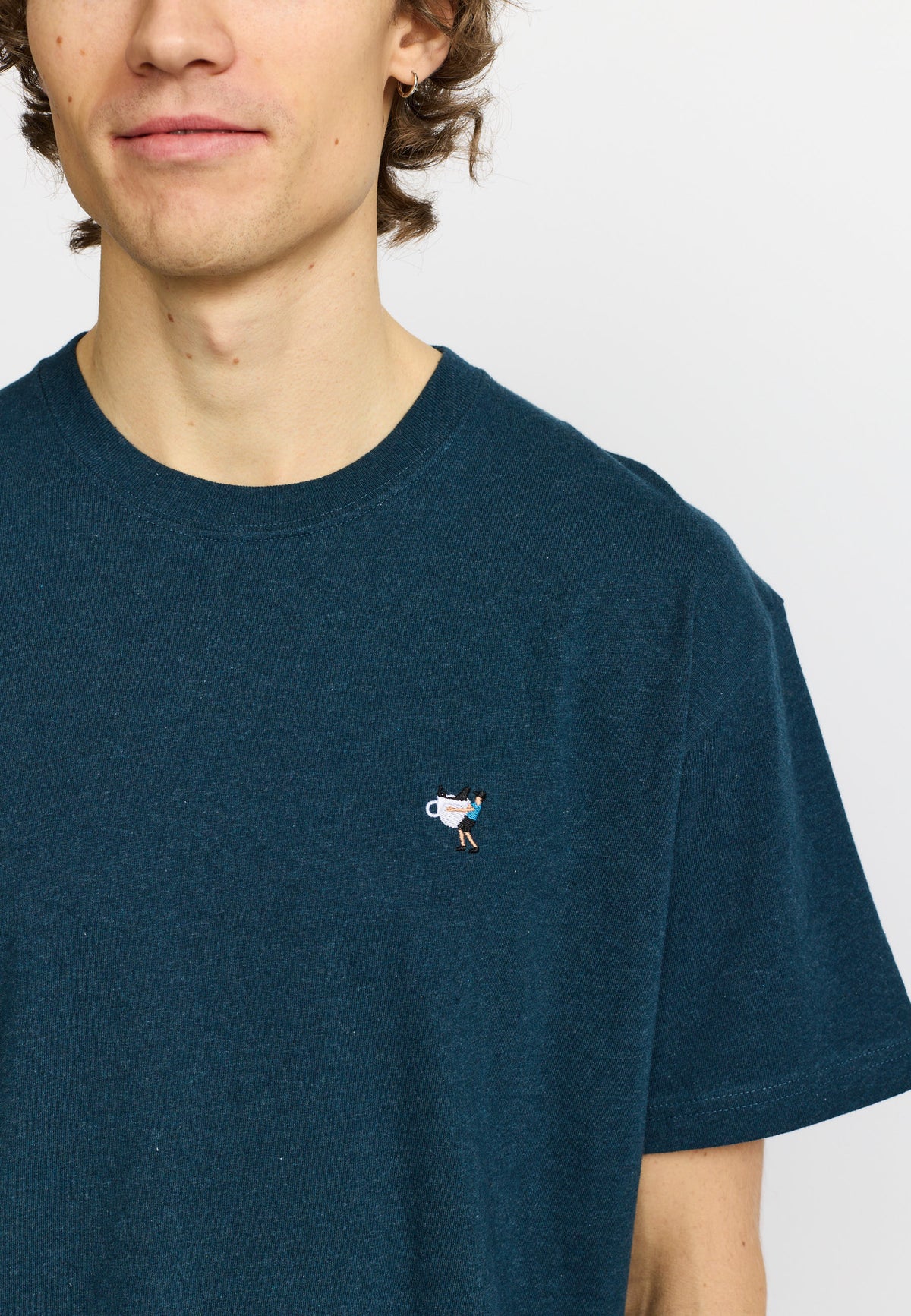Application T-Shirt Bleu pétrole foncé chiné Revolution, vue 1