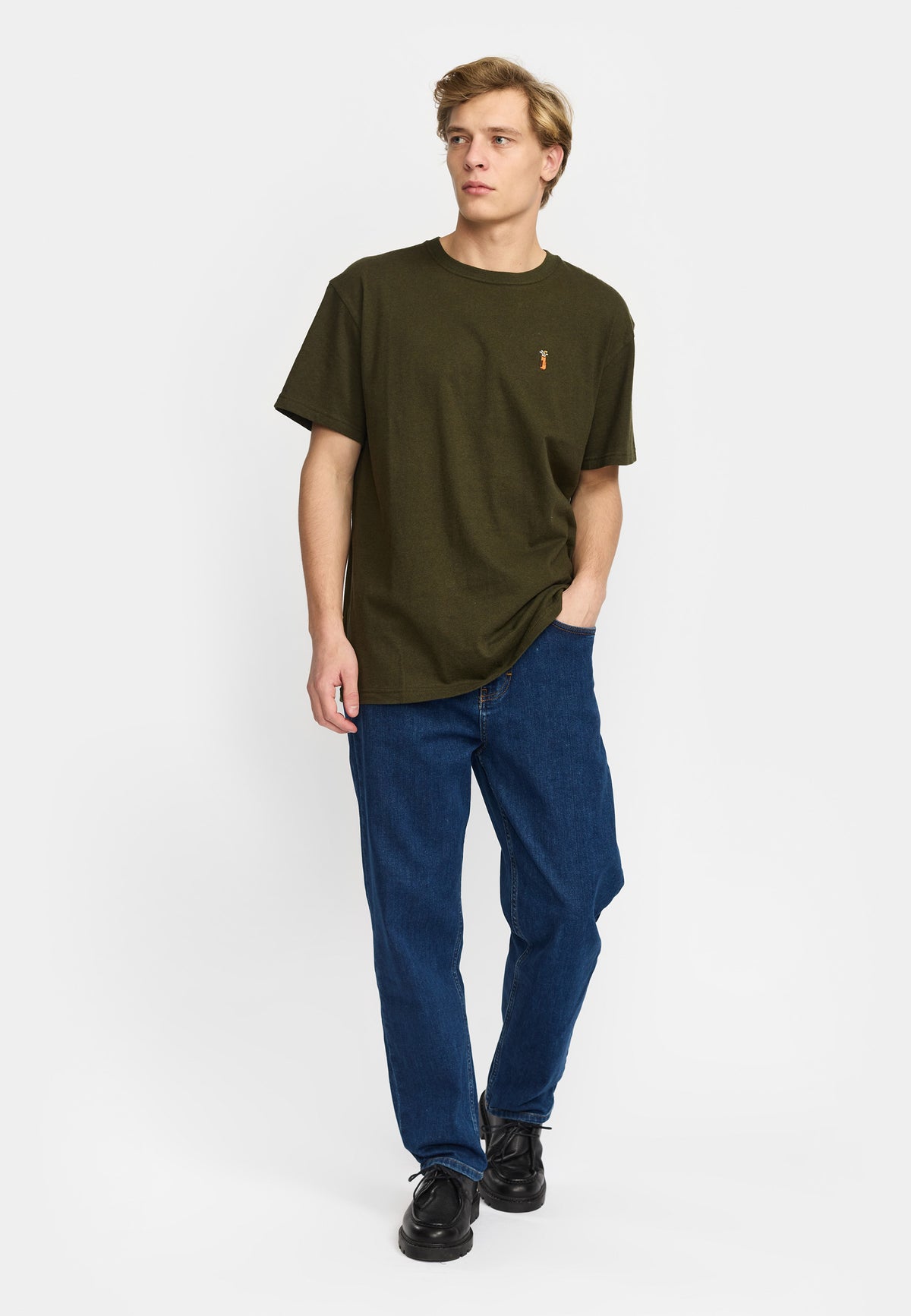 Application T-Shirt Vert army chiné Revolution, vue 3