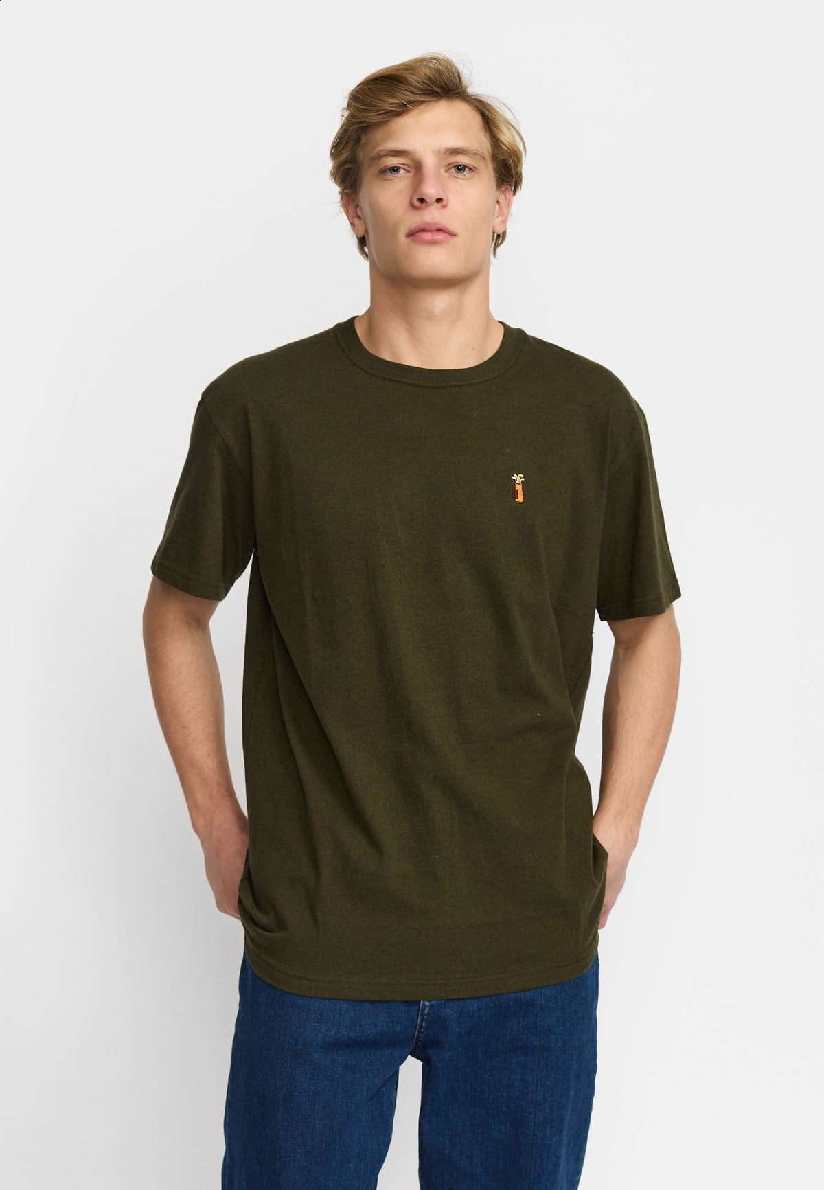 Application T-Shirt Vert army chiné Revolution, vue 4