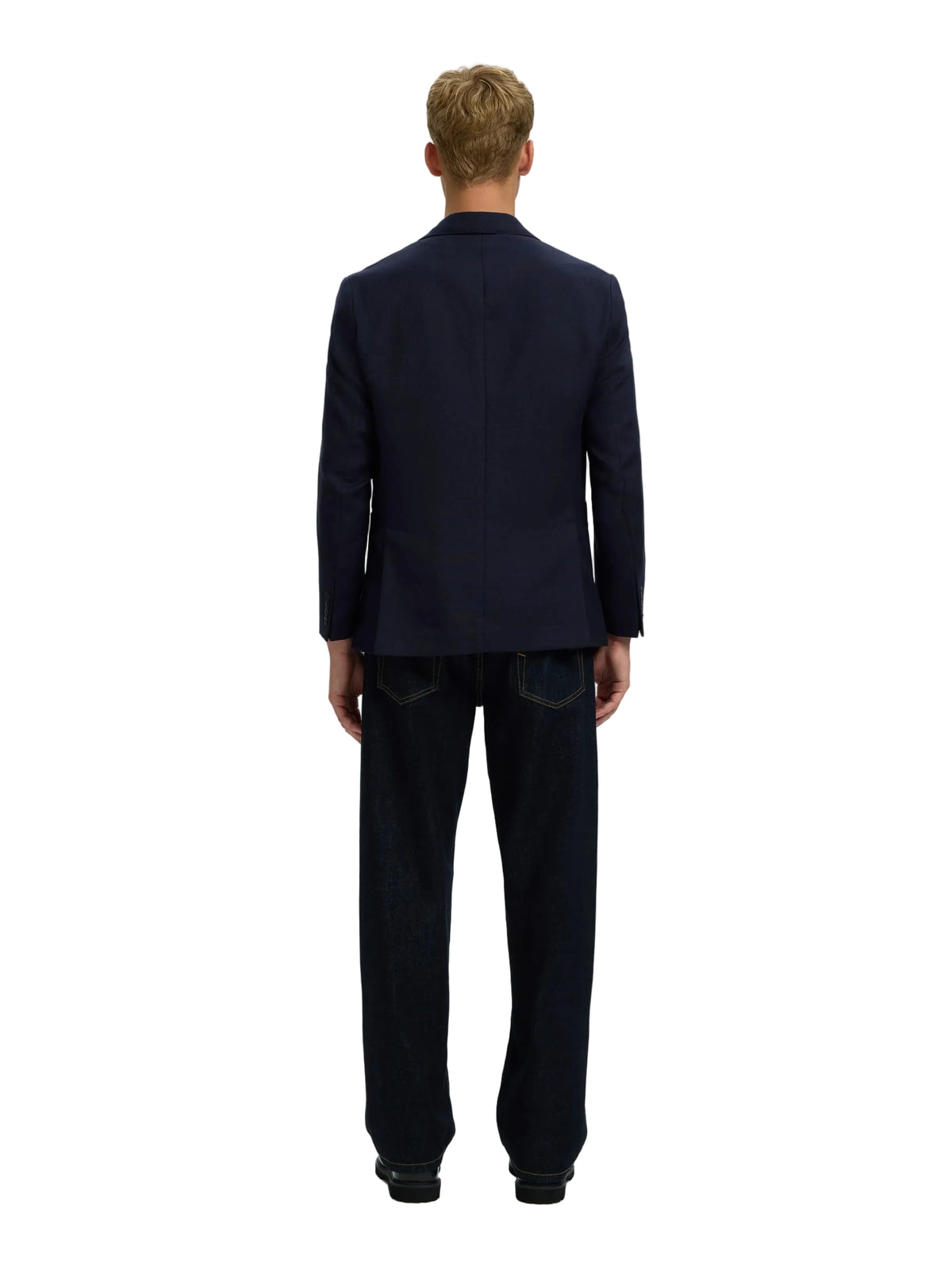 Blazer Bjorn Selected en laine bleu Dark Sapphire, vue de dos