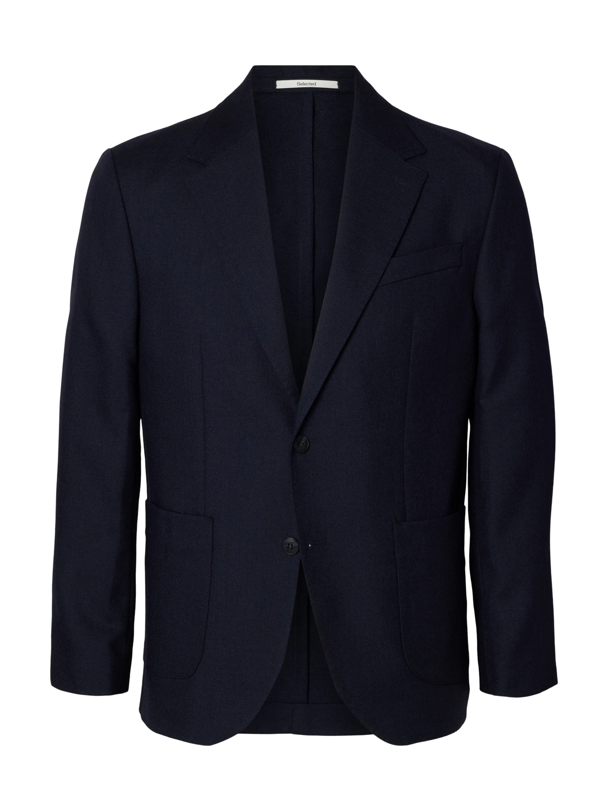 Blazer Bjorn Selected en laine bleu Dark Sapphire, vue de face