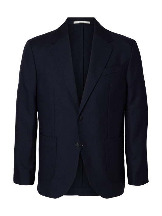 Blazer Bjorn Selected en laine bleu Dark Sapphire, vue de face