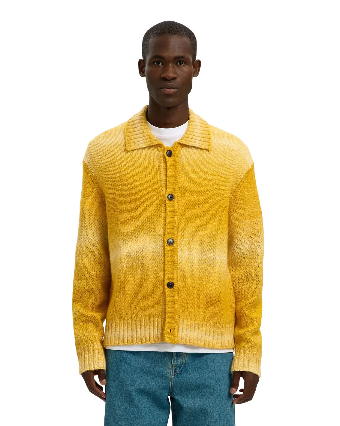 Gaard LS Knit Relaxed Polo Cardigan