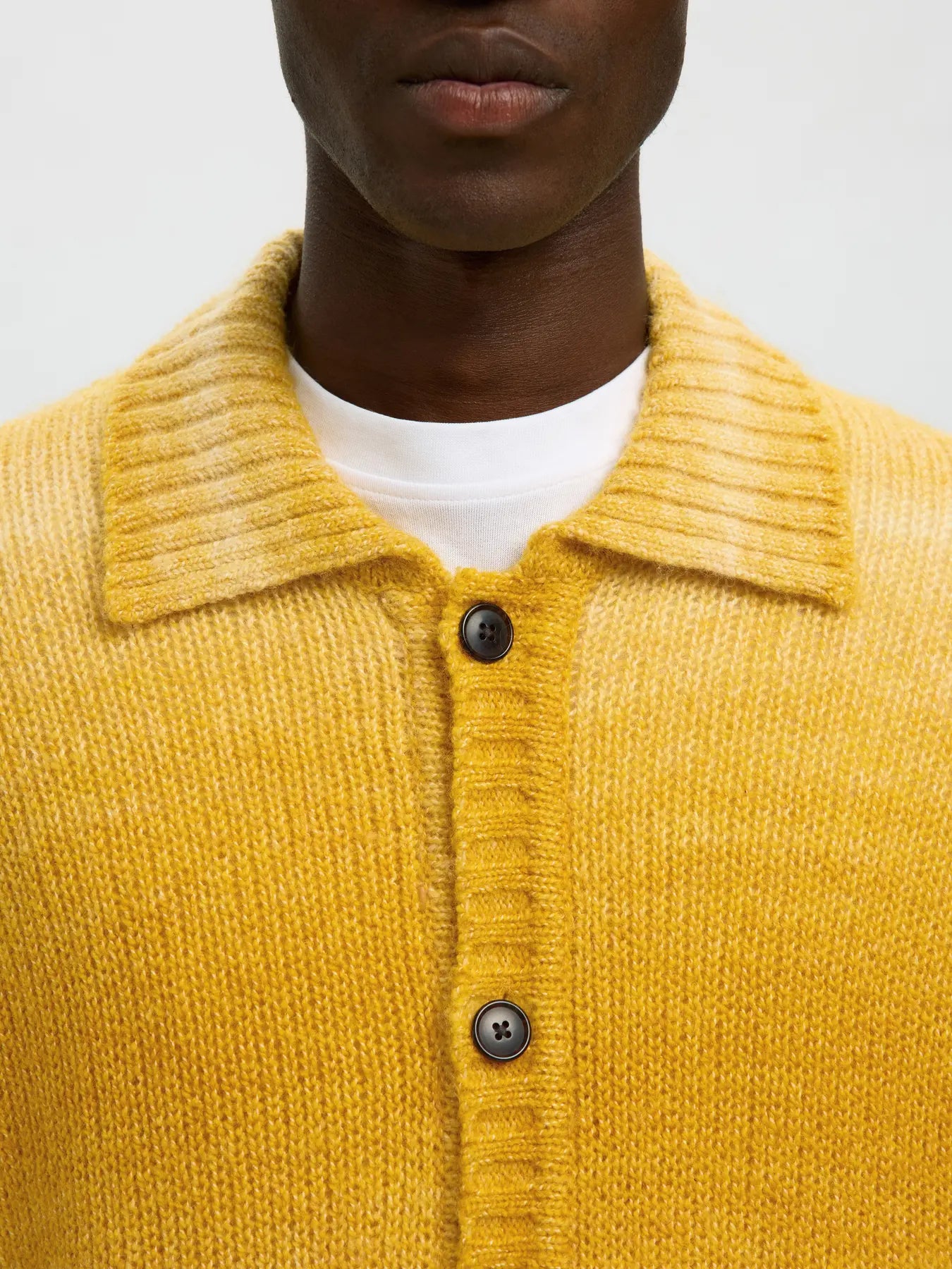 Gaard LS Knit Relaxed Polo Cardigan