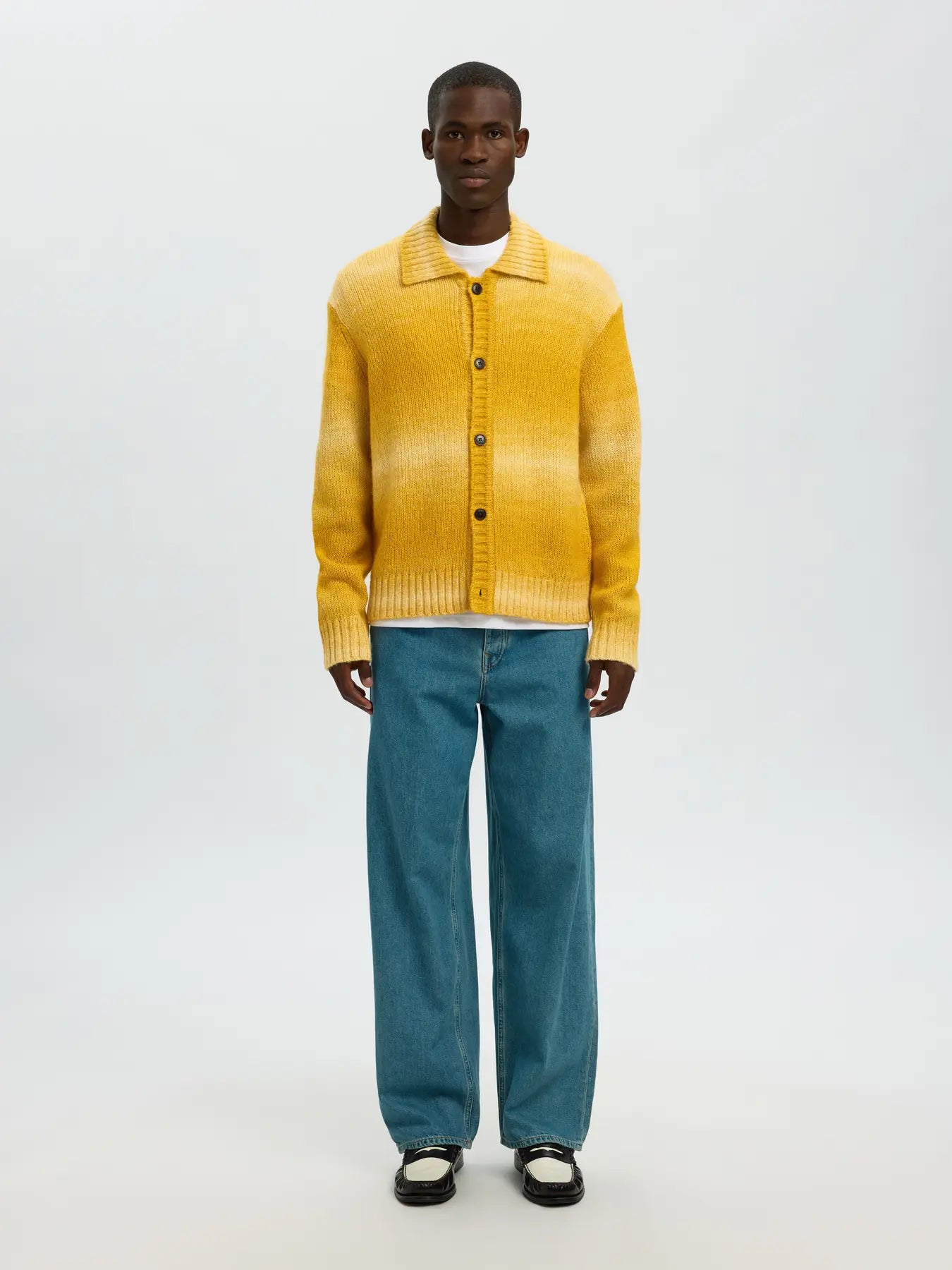 Gaard LS Knit Relaxed Polo Cardigan