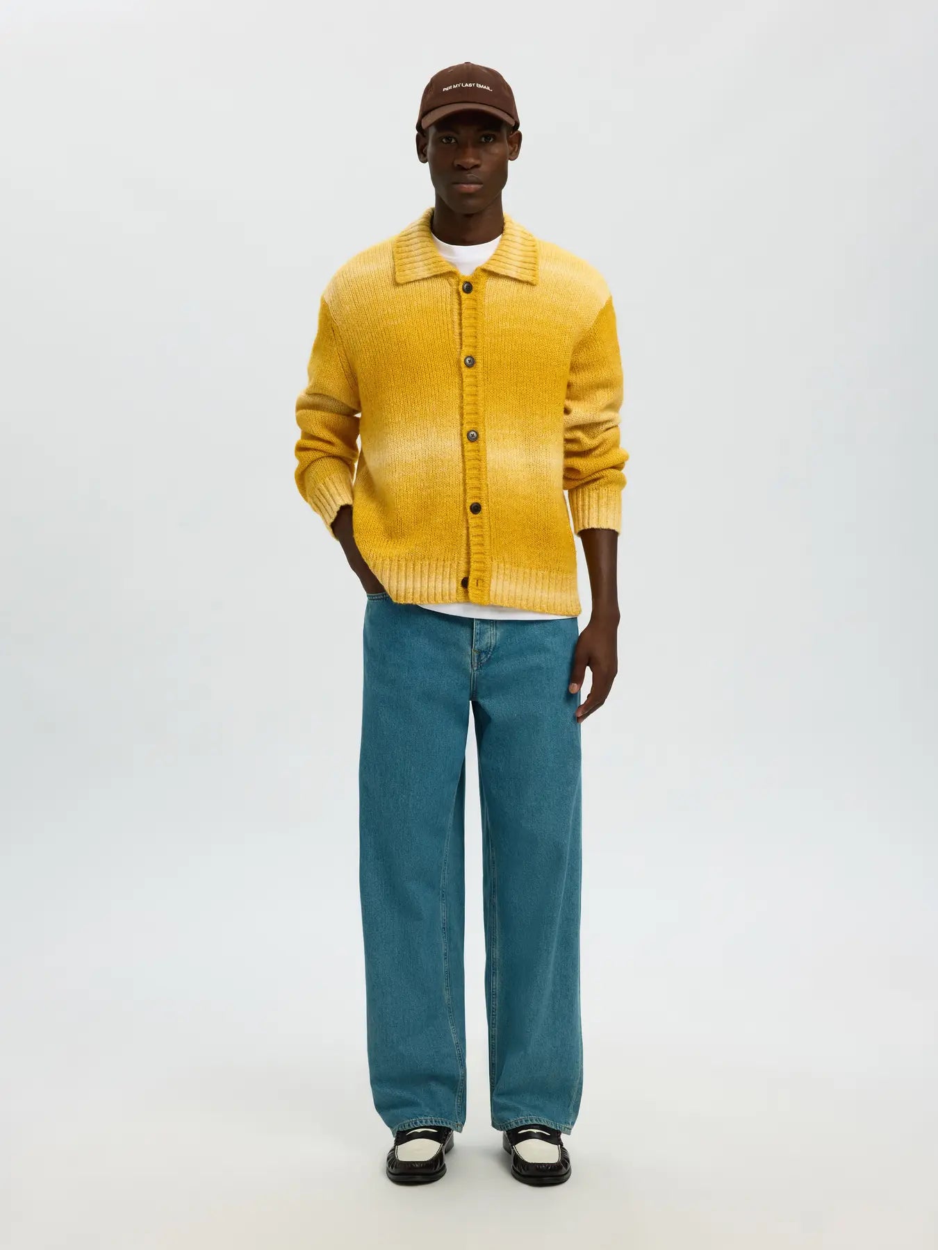 Gaard LS Knit Relaxed Polo Cardigan