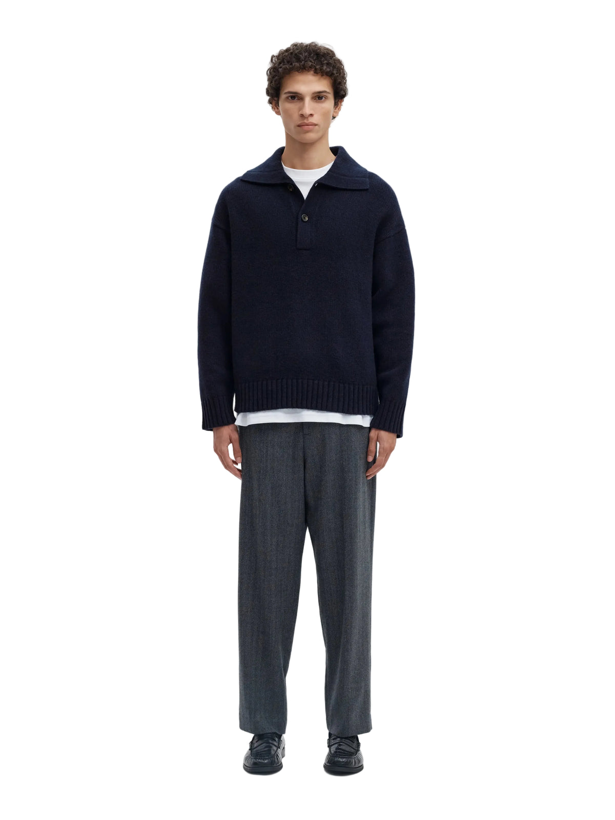 Polo CODY Selected en maille Sky Captain, en pied