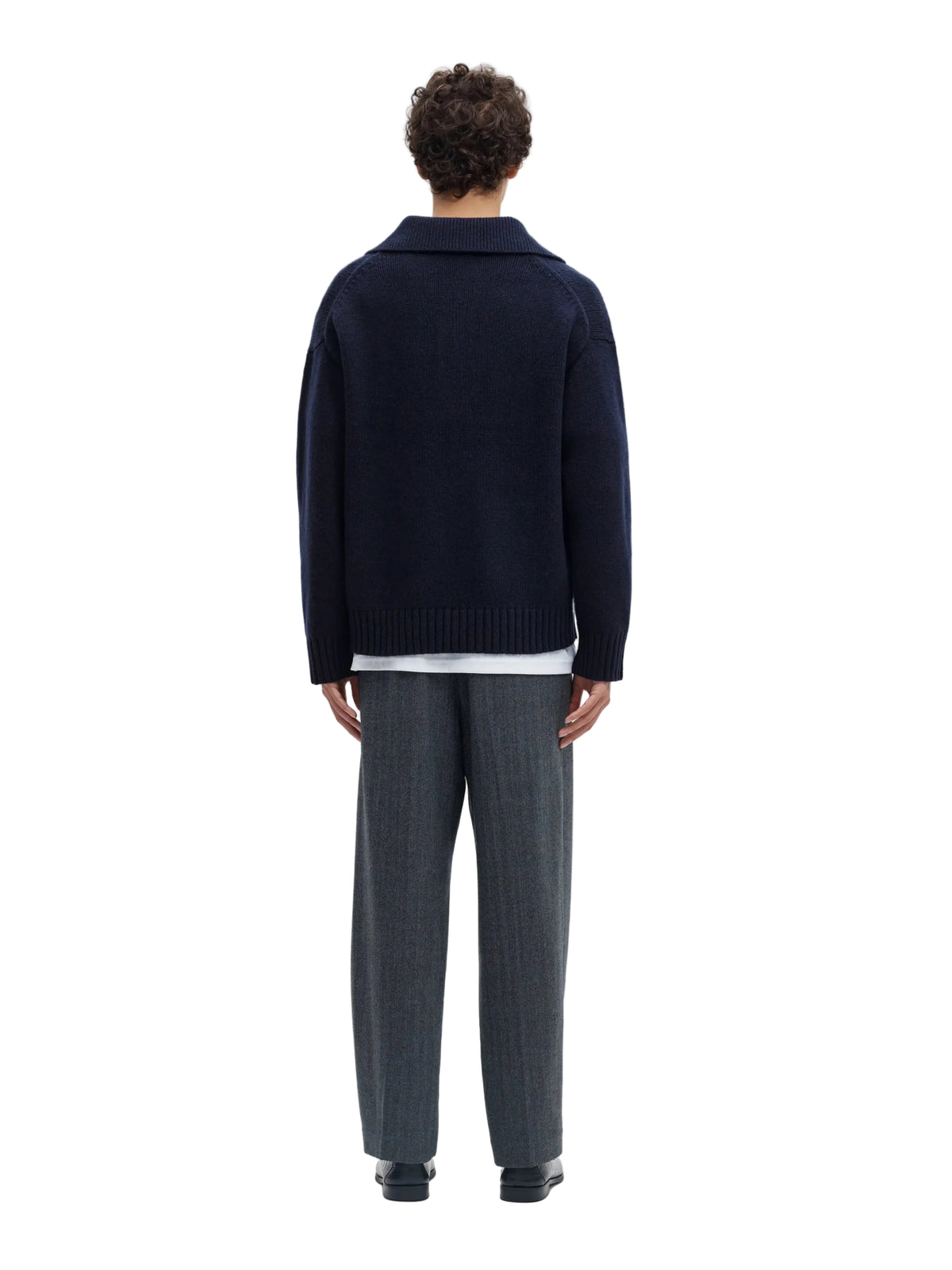 Polo CODY Selected en maille Sky Captain, de dos