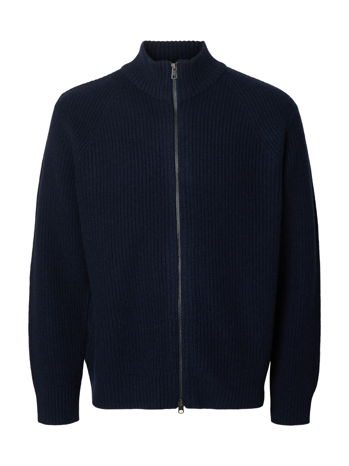 Cardigan zippé Cody LS Knit Selected en Sky Captain, vue de face