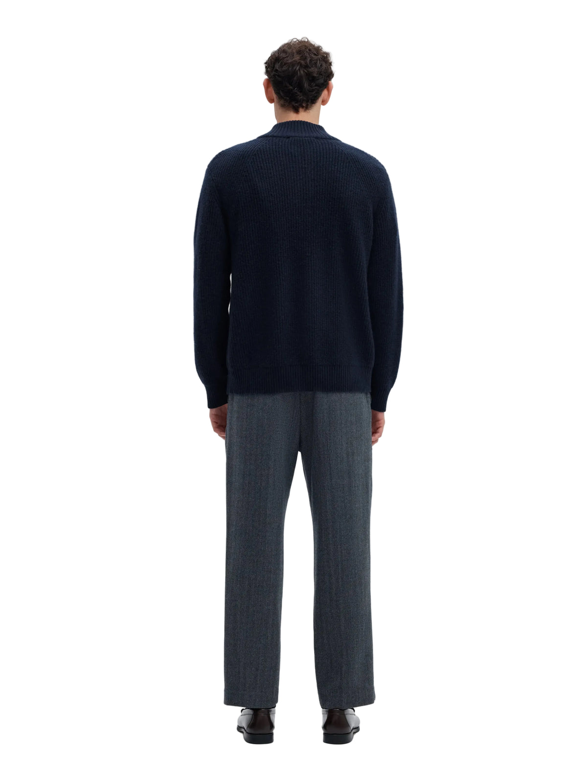 Cardigan zippé Cody LS Knit Selected en Sky Captain, vue de dos