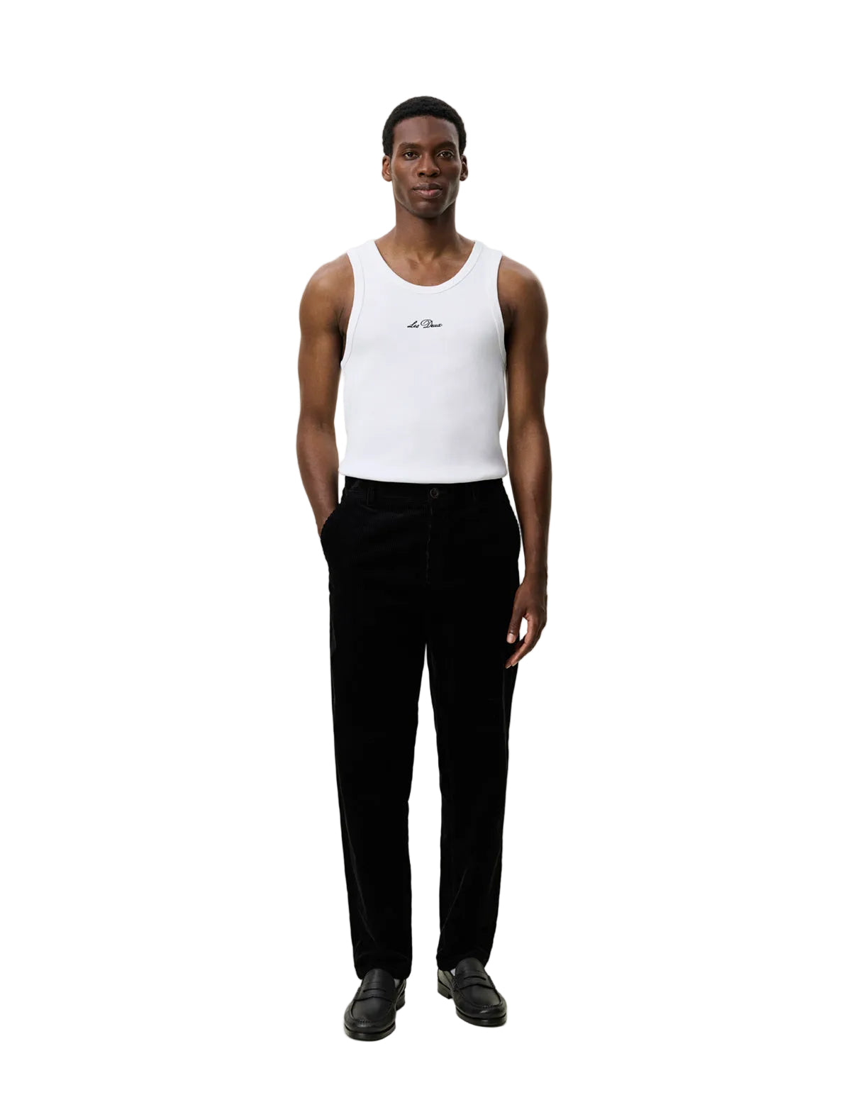 Corduroy Tapered Pants Black, vue 5