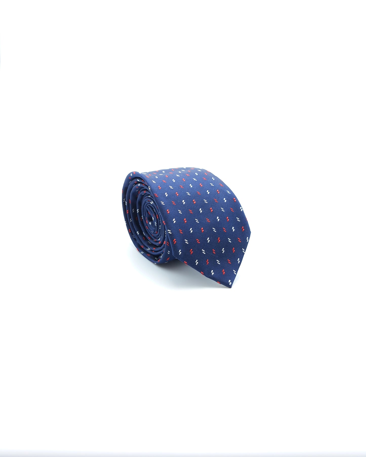 Cravatte en soie motif tirets