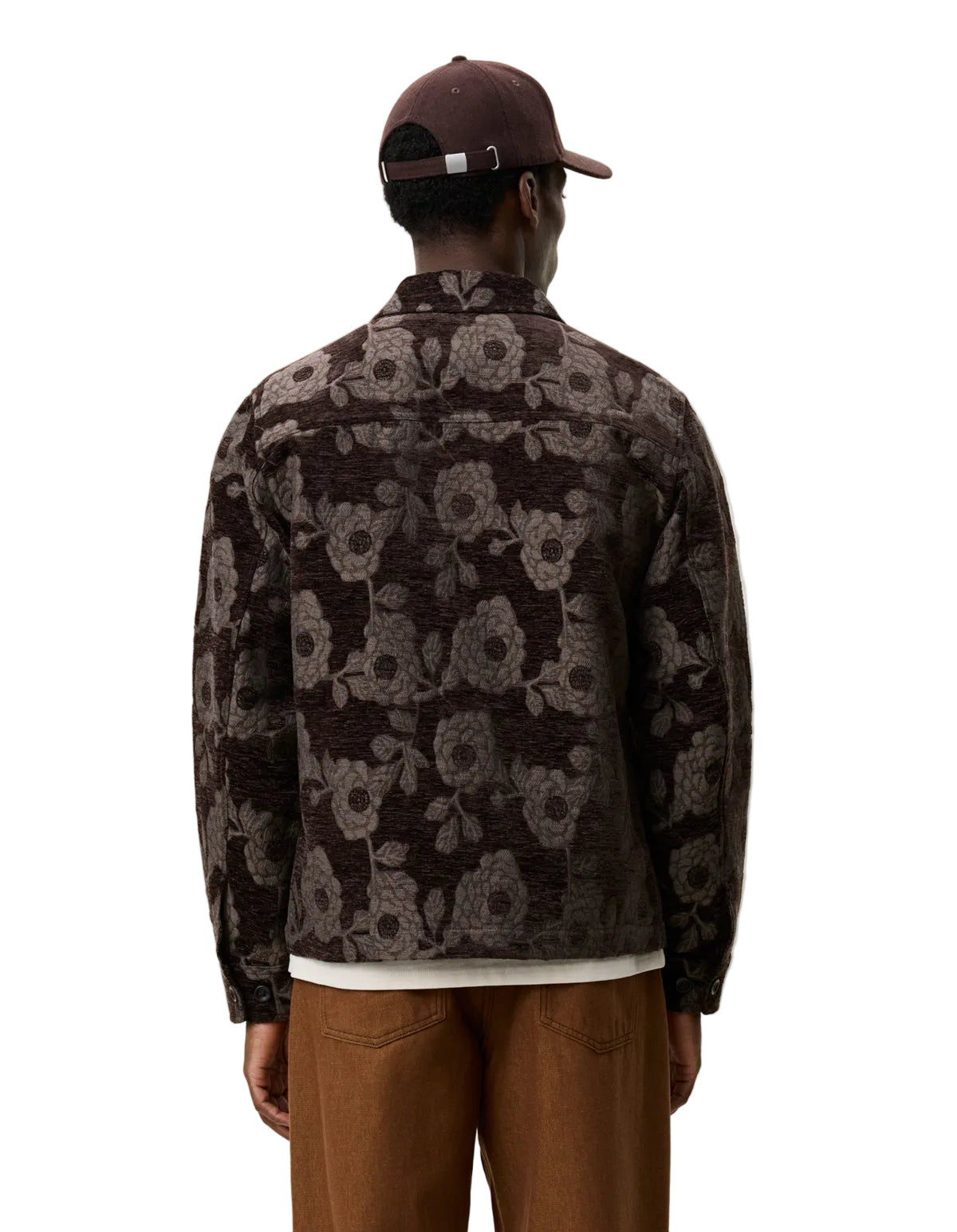 Flower Velour Overshirt Delicioso Brown, vue 4