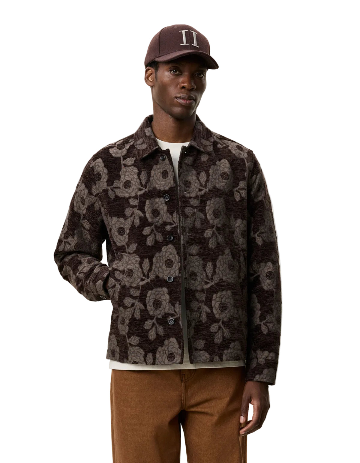 Flower Velour Overshirt Delicioso Brown, vue 3