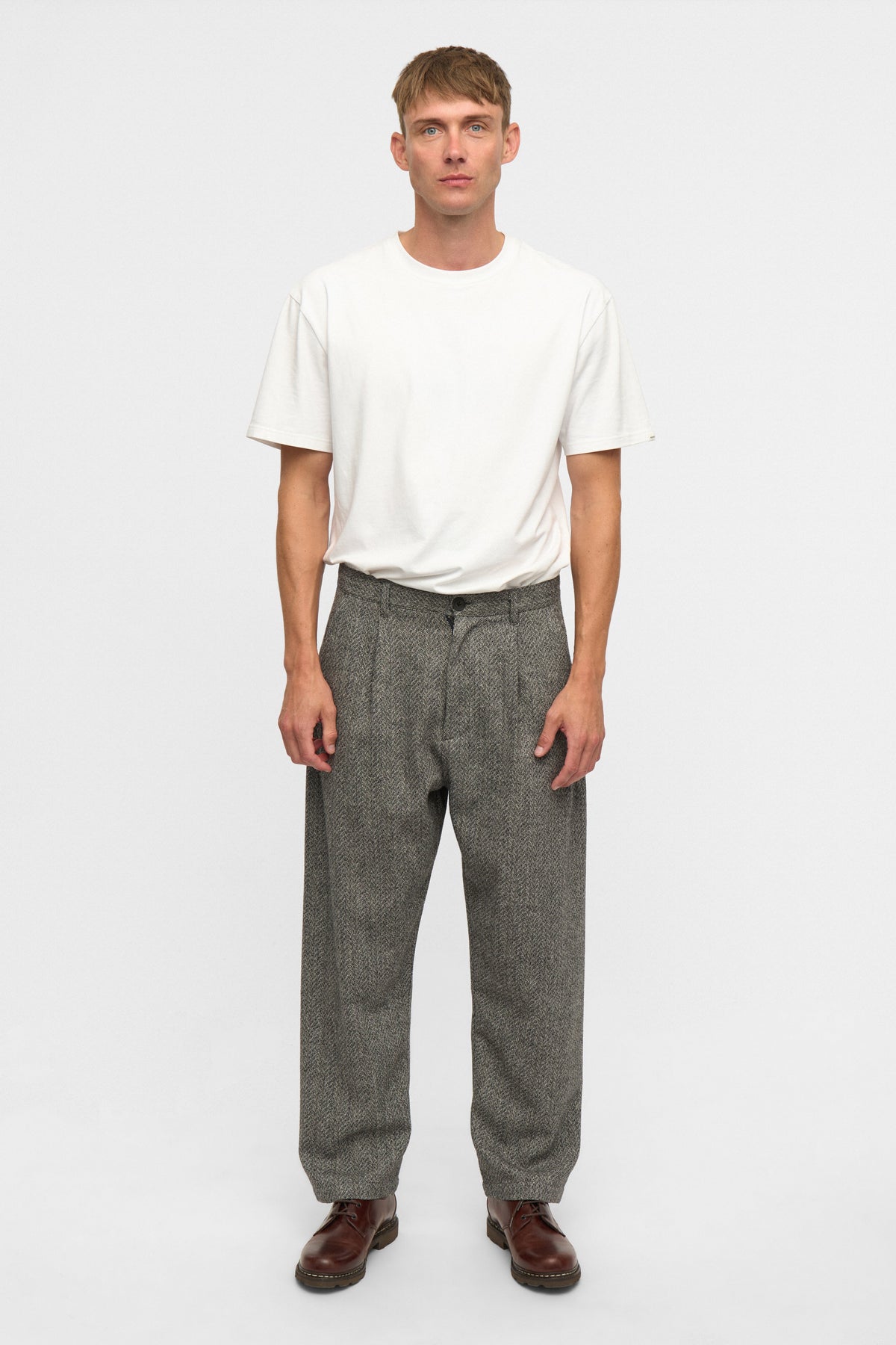 JAKOB WOOL PANTS, Caviar melange - Anerkjendt