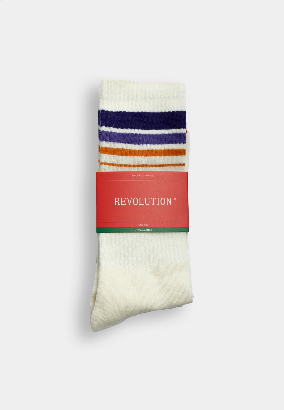 Jaquard Crew Sock Revolution, écru, vue 1