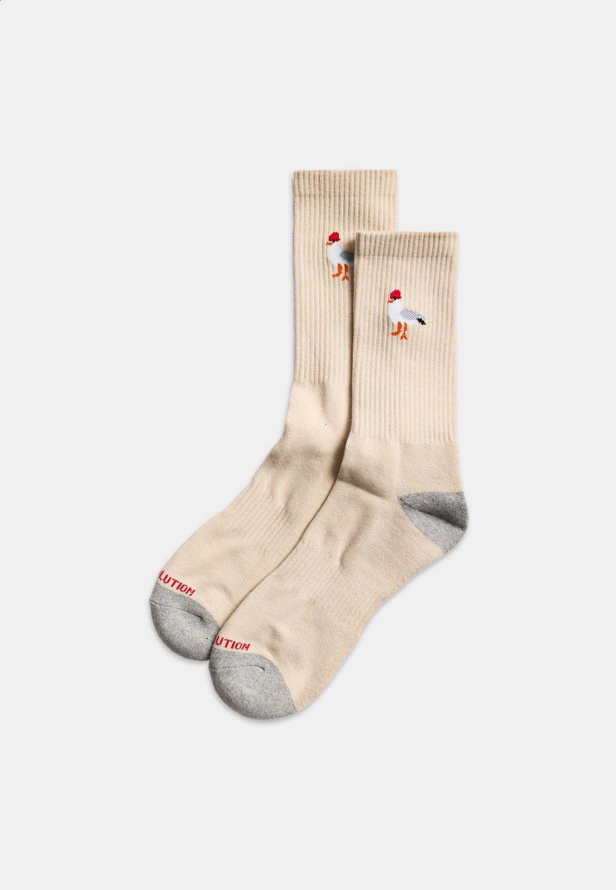 Jaquard Crew Sock Revolution, écru, vue principale