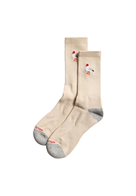 Jaquard Crew Sock Revolution, écru, vue principale