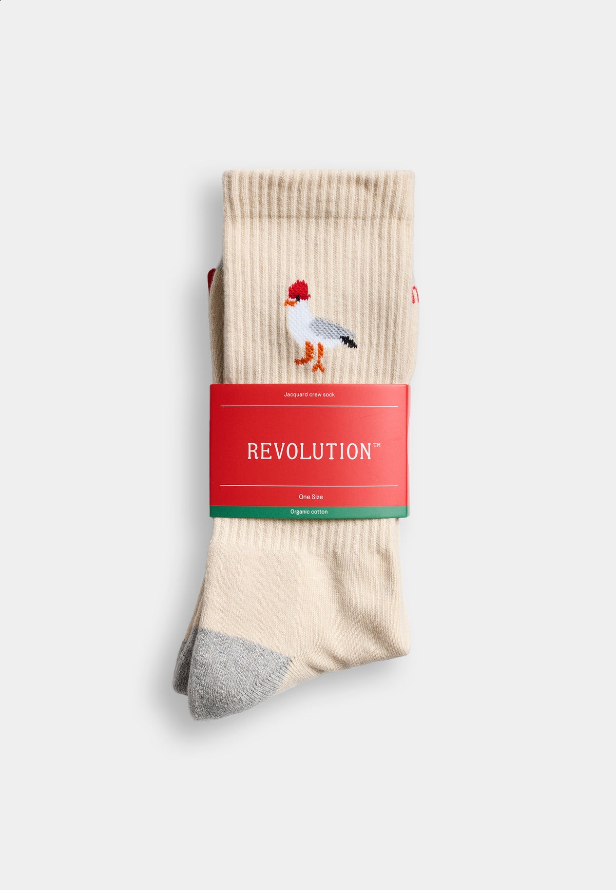 Jaquard Crew Sock Revolution, écru, vue 3