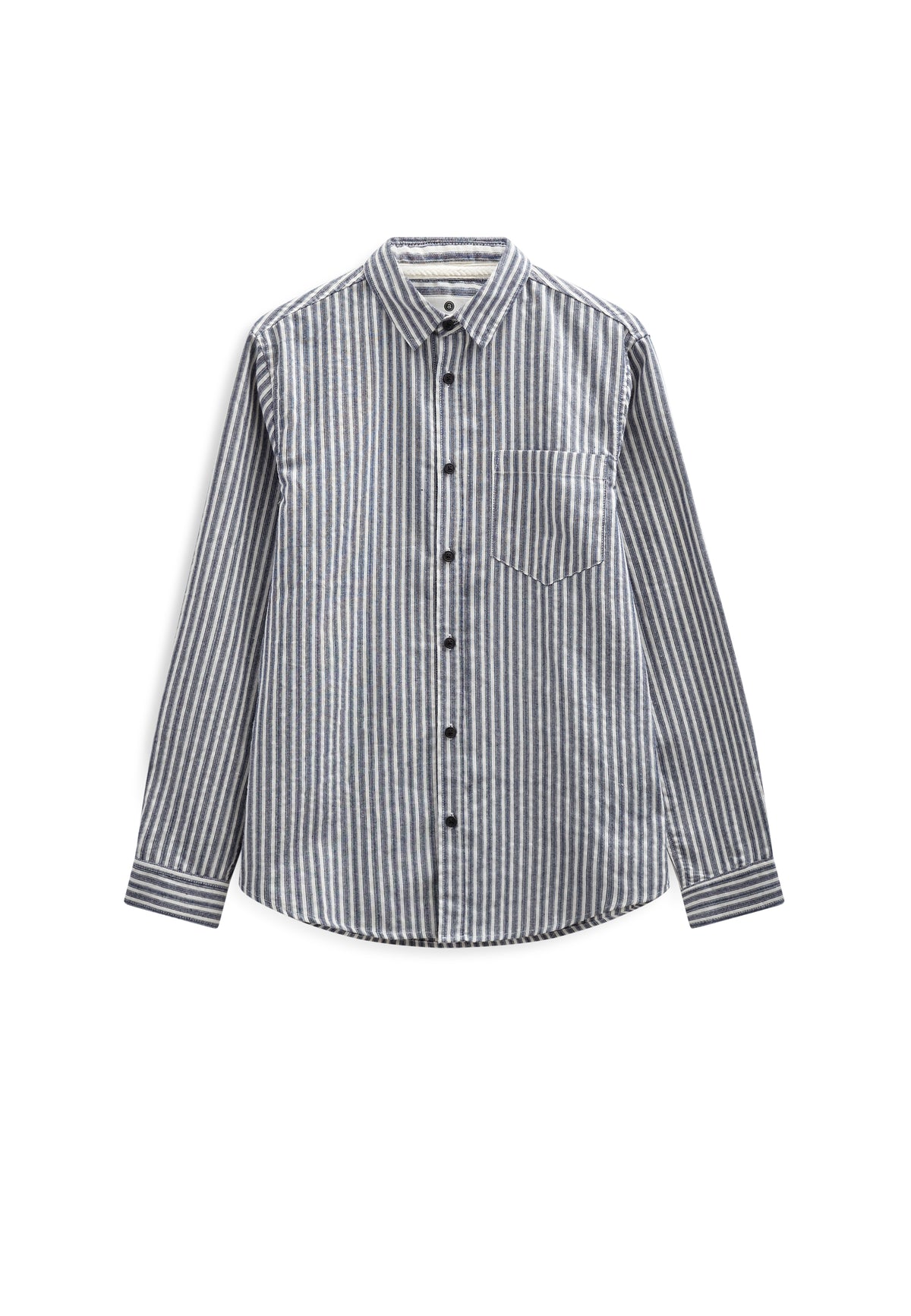 LEIF STRIPE LS SHIRT, Sky Captain - Anerkjendt