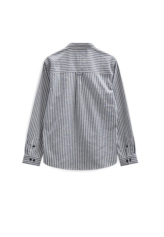 LEIF STRIPE LS SHIRT, Sky Captain - Anerkjendt