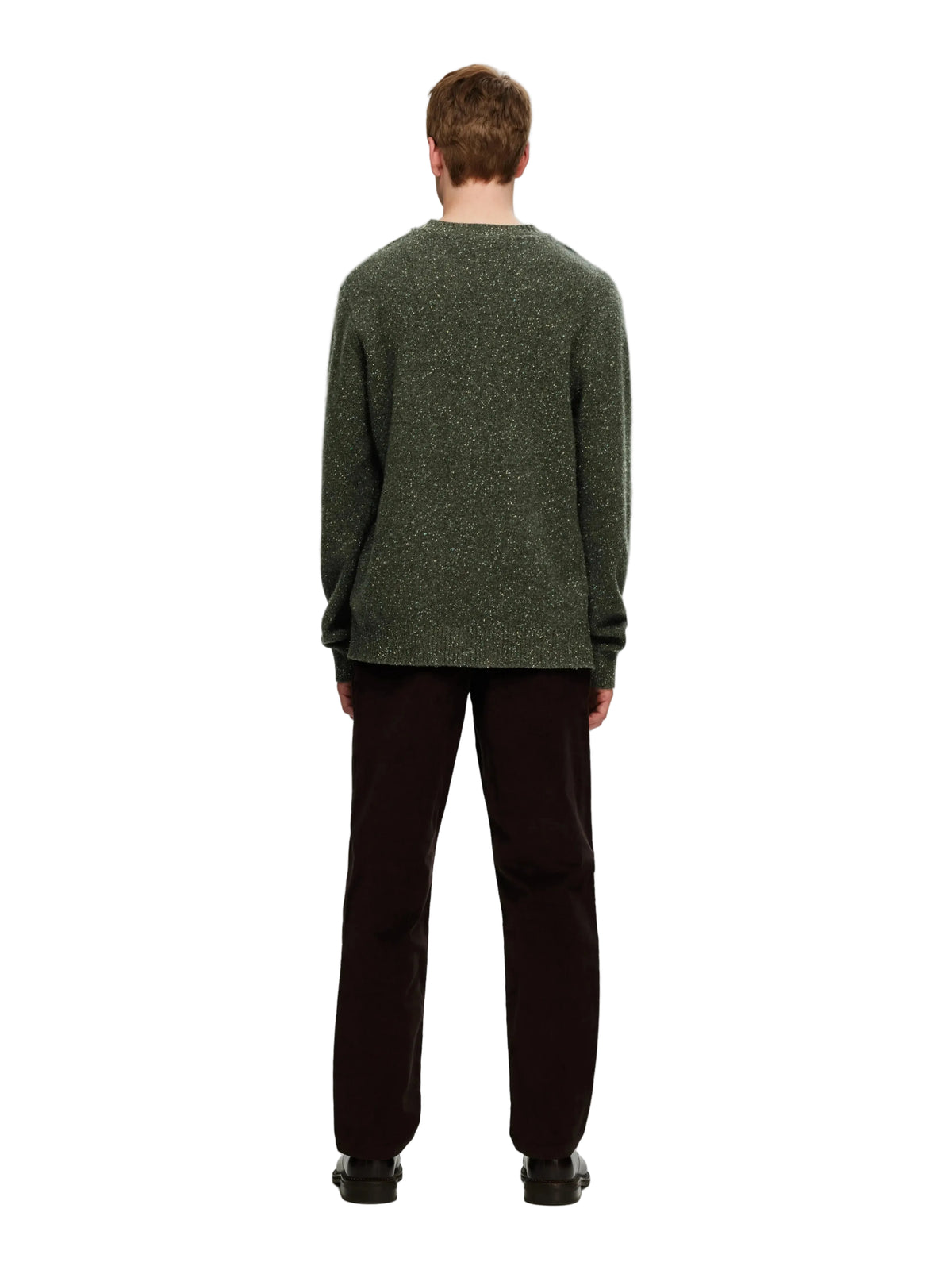 Pull Neil Selected en laine, coloris Forest Night Neps, vue de dos