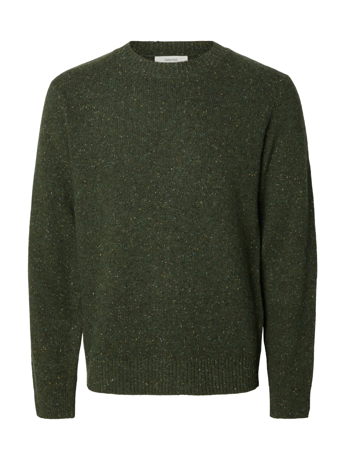 Pull Neil Selected en laine, coloris Forest Night Neps, vue de face