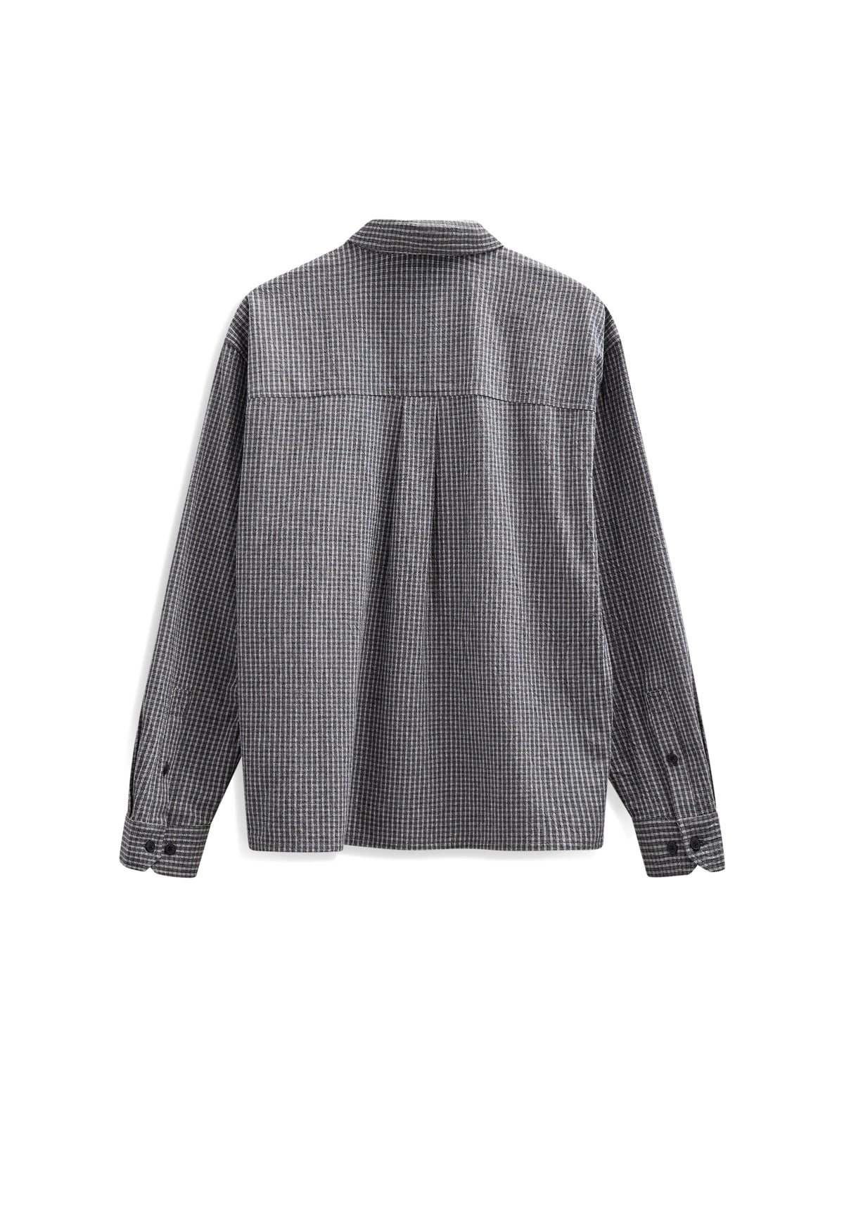 OTTO SMALL CHECK LS SHIRT, Caviar - Anerkjendt