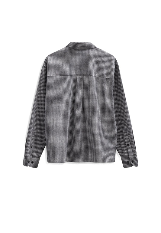 OTTO SMALL CHECK LS SHIRT, Caviar - Anerkjendt