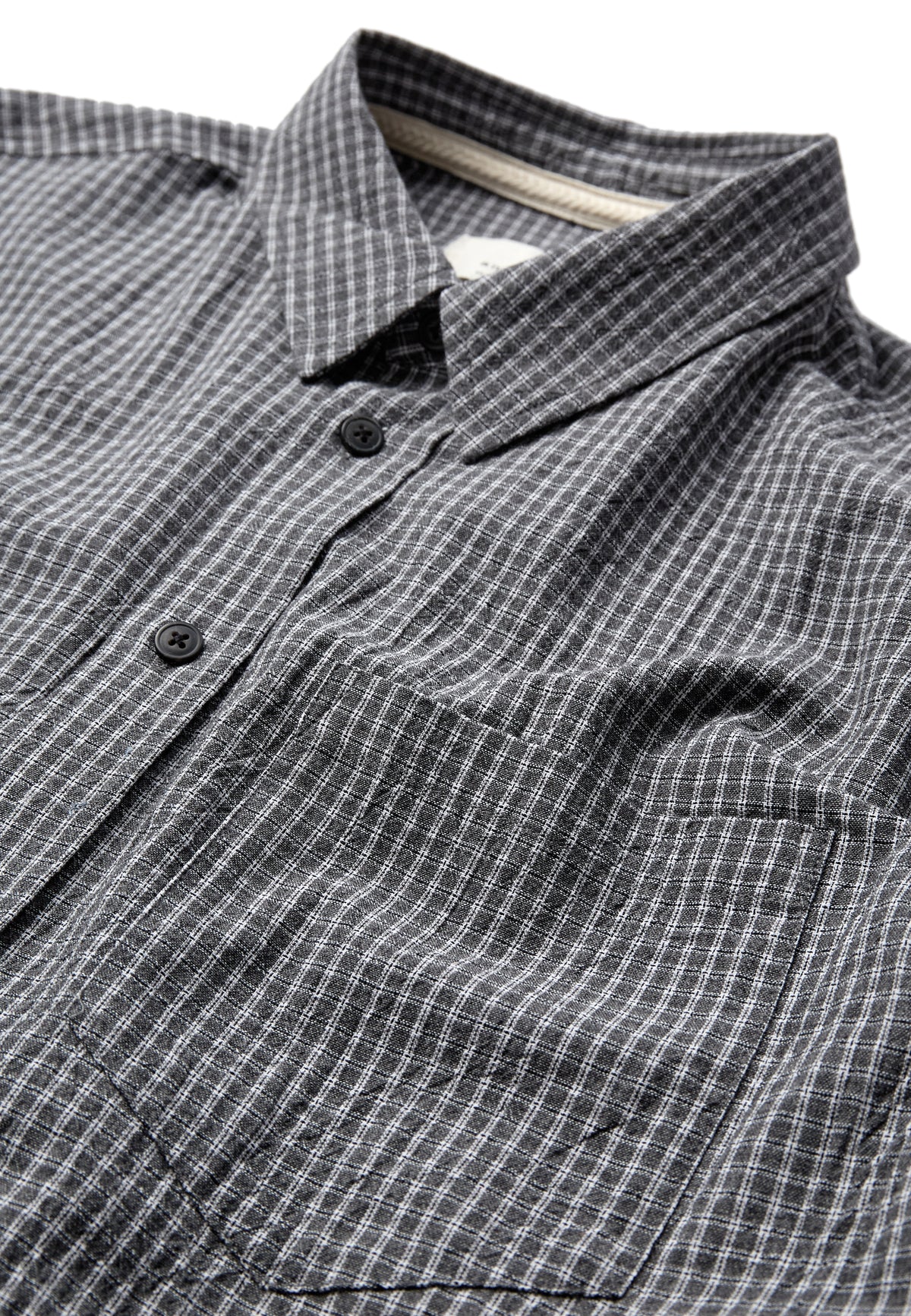 OTTO SMALL CHECK LS SHIRT, Caviar - Anerkjendt