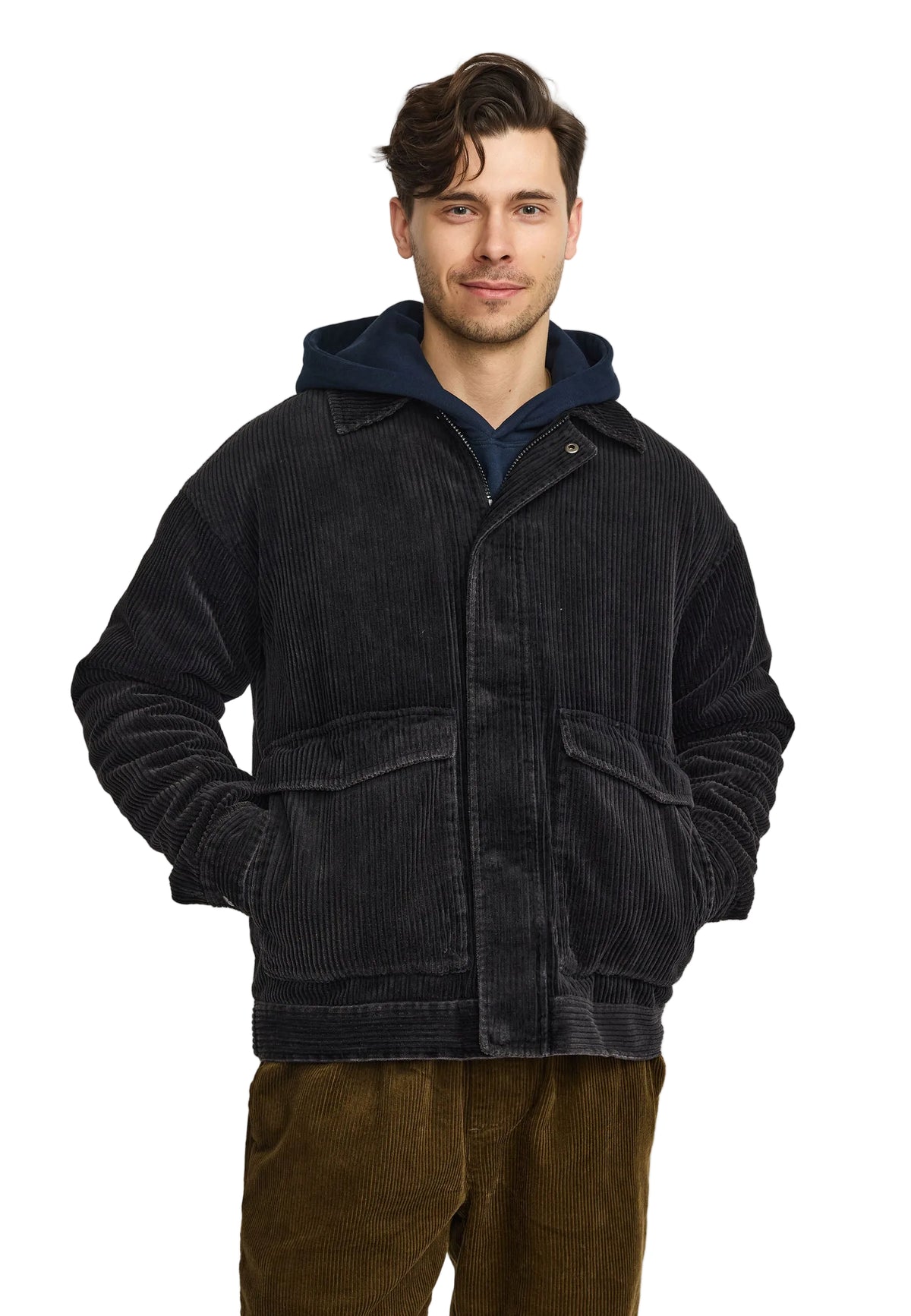 Padded Corduroy Jacket Revolution, gris foncé, vue 2
