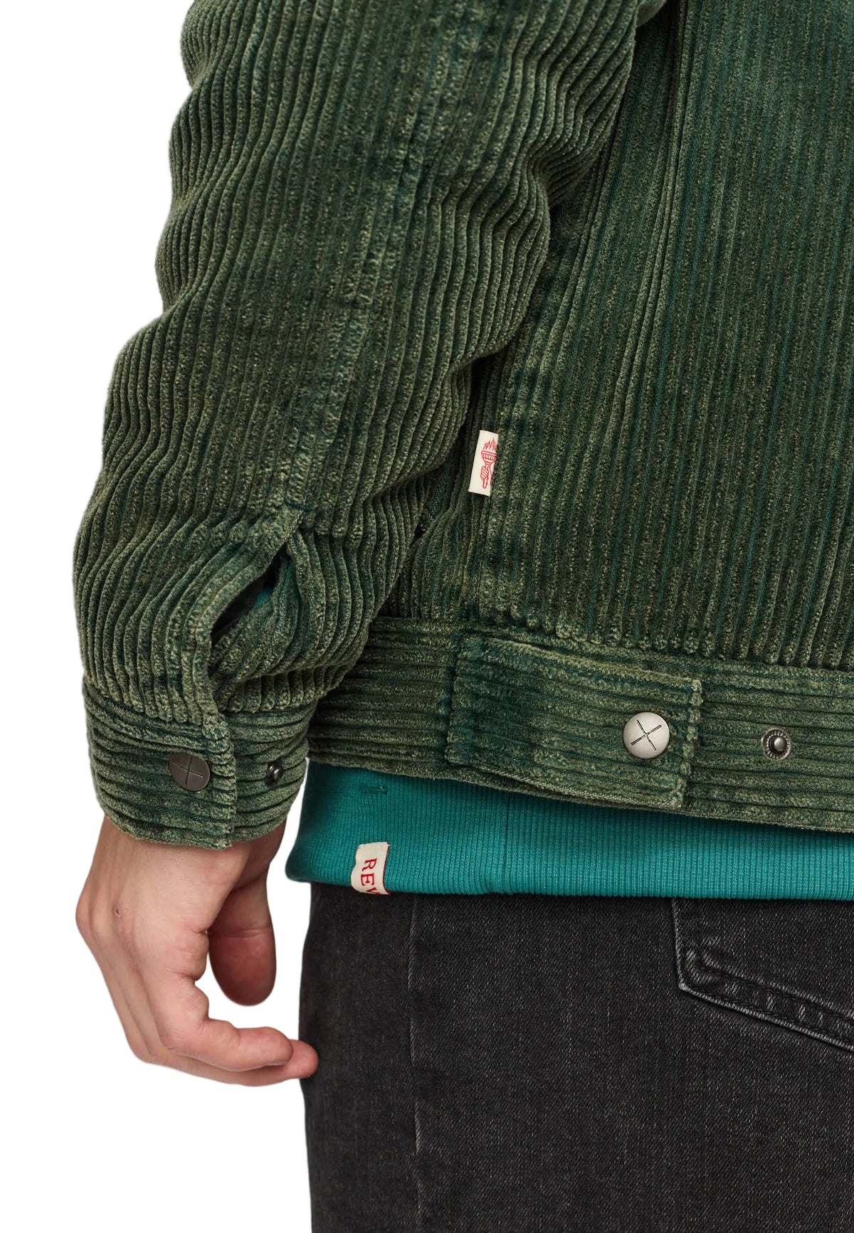 Padded Corduroy Jacket Revolution, vert, vue 5