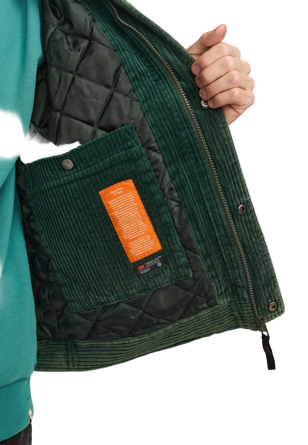 Padded Corduroy Jacket Revolution, vert, vue 6
