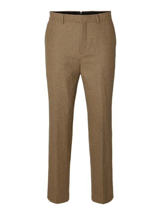 Pantalon de tailleur Paolo Wool Blend TRS Selected brun chiné, vue de face