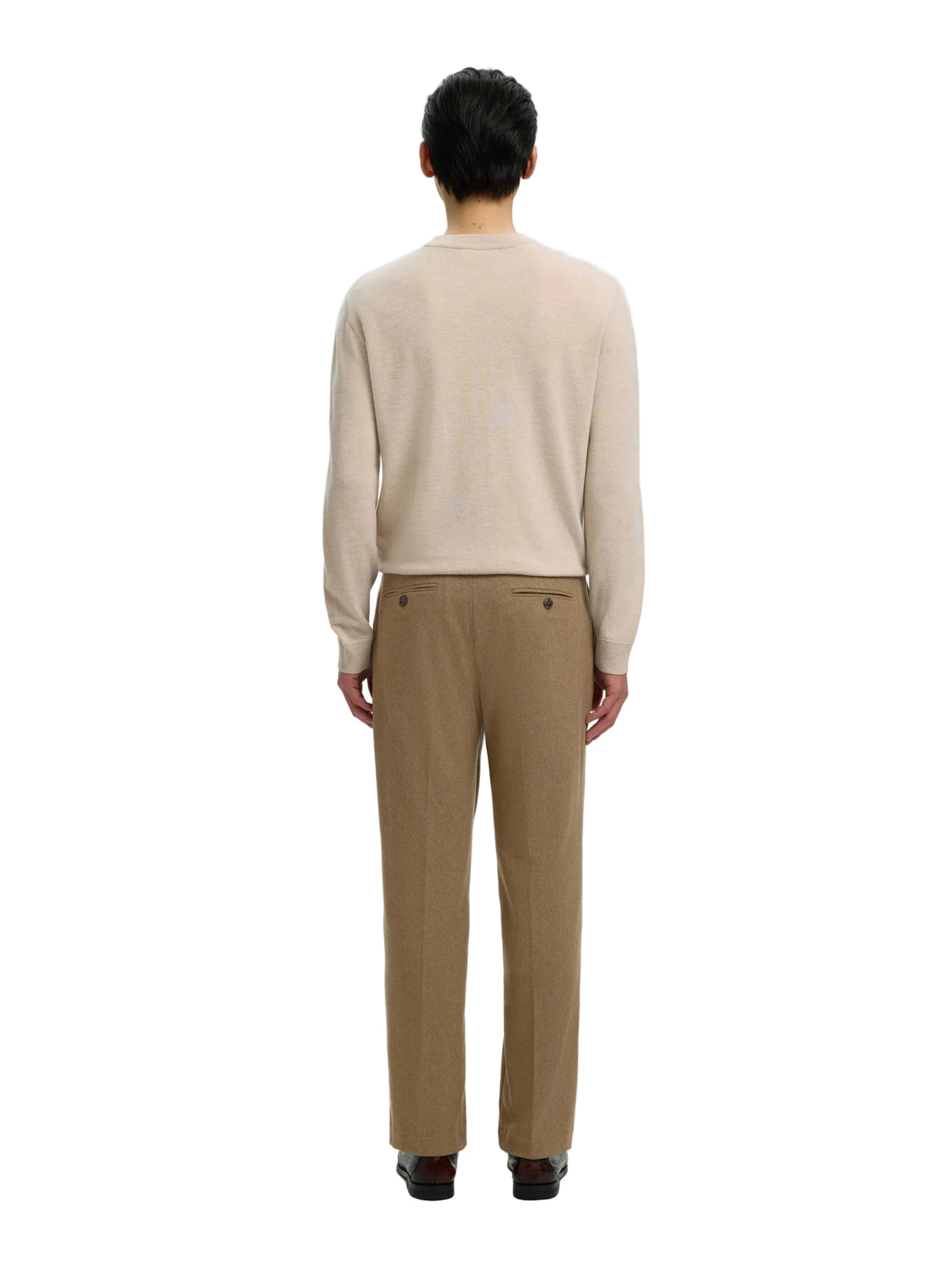 Pantalon de tailleur Paolo Wool Blend TRS Selected marron, vue de dos