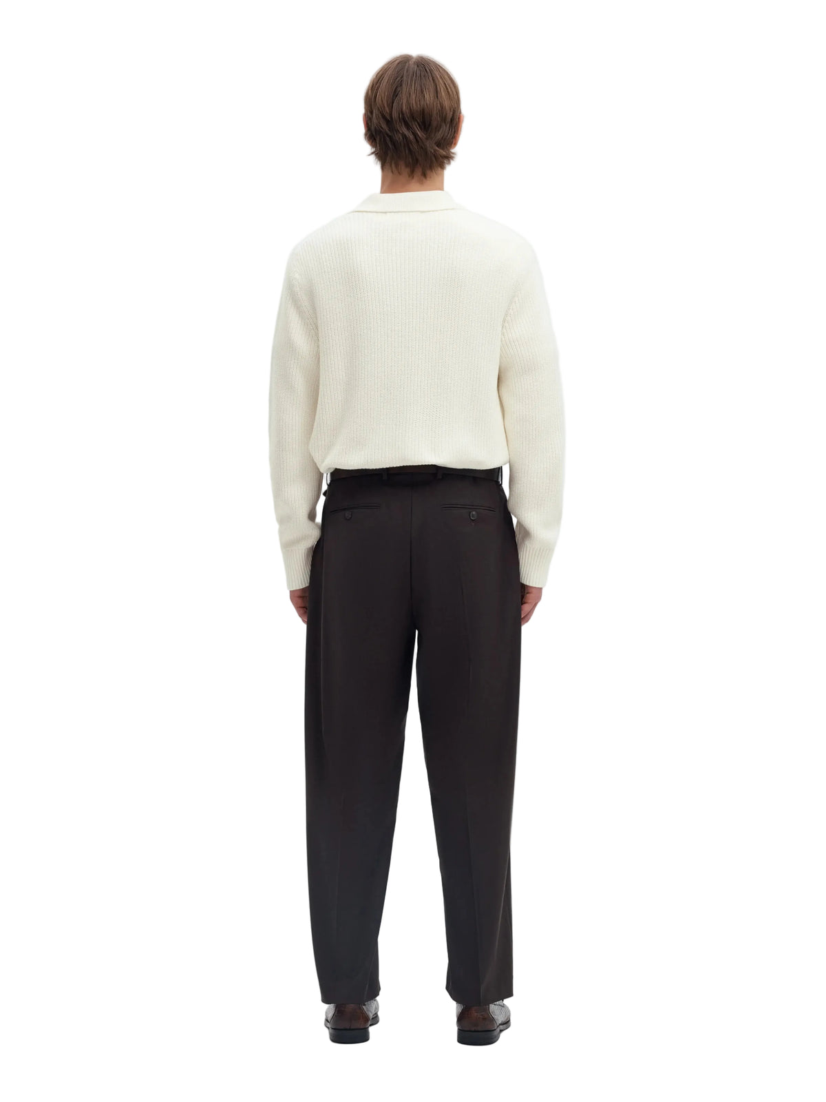 Polo Pim en maille de coton bio, coloris blanc Egret, vue de dos