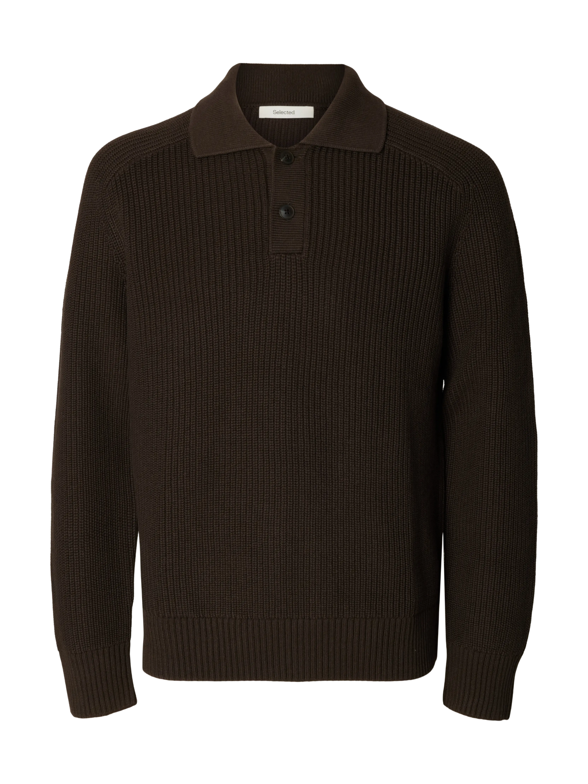 Polo Pim en maille de coton bio, coloris brun Delicioso, vue de face