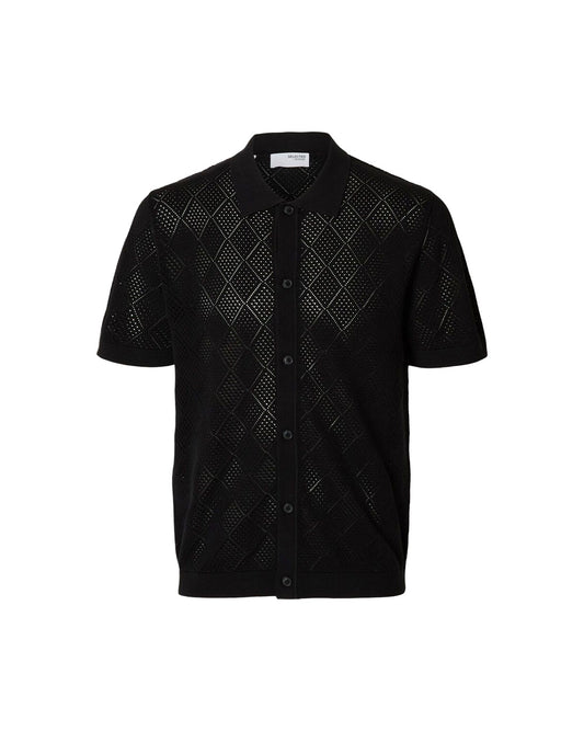 Arco SS Knit Structure Polo Cardigan