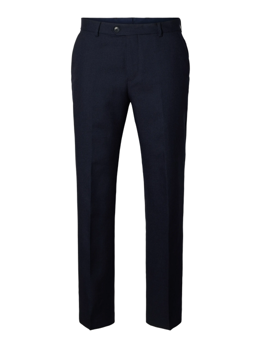 Pantalon de tailleur Selected REG-BJORN MANTECO WOOL TRS en laine bleu Dark Sapphire, vue de face