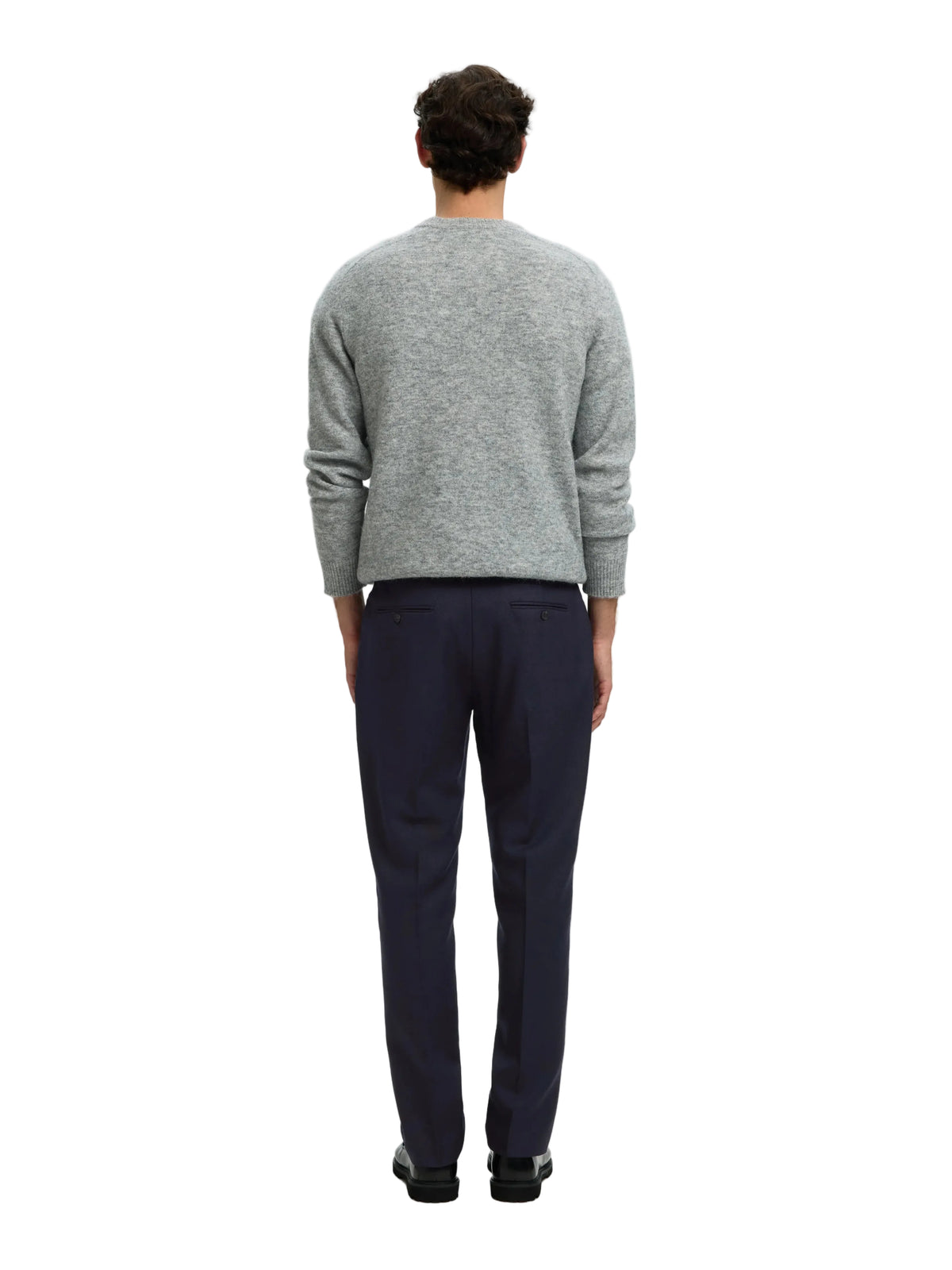 Pantalon de tailleur Selected REG-BJORN en laine bleu Dark Sapphire, vue de dos