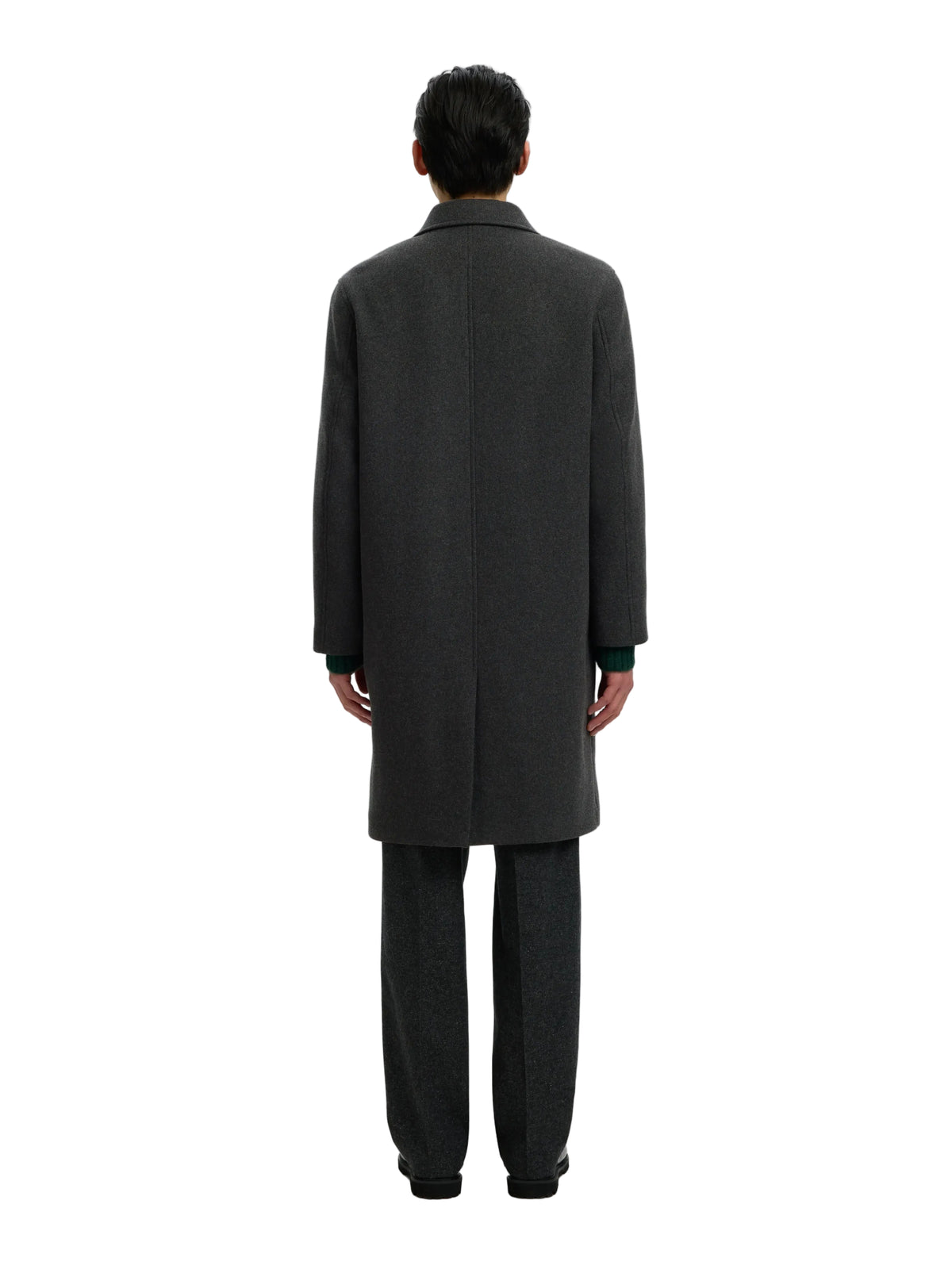 Manteau Sergio Manteco Coat Selected, coloris Dark Grey Melange, vue de dos