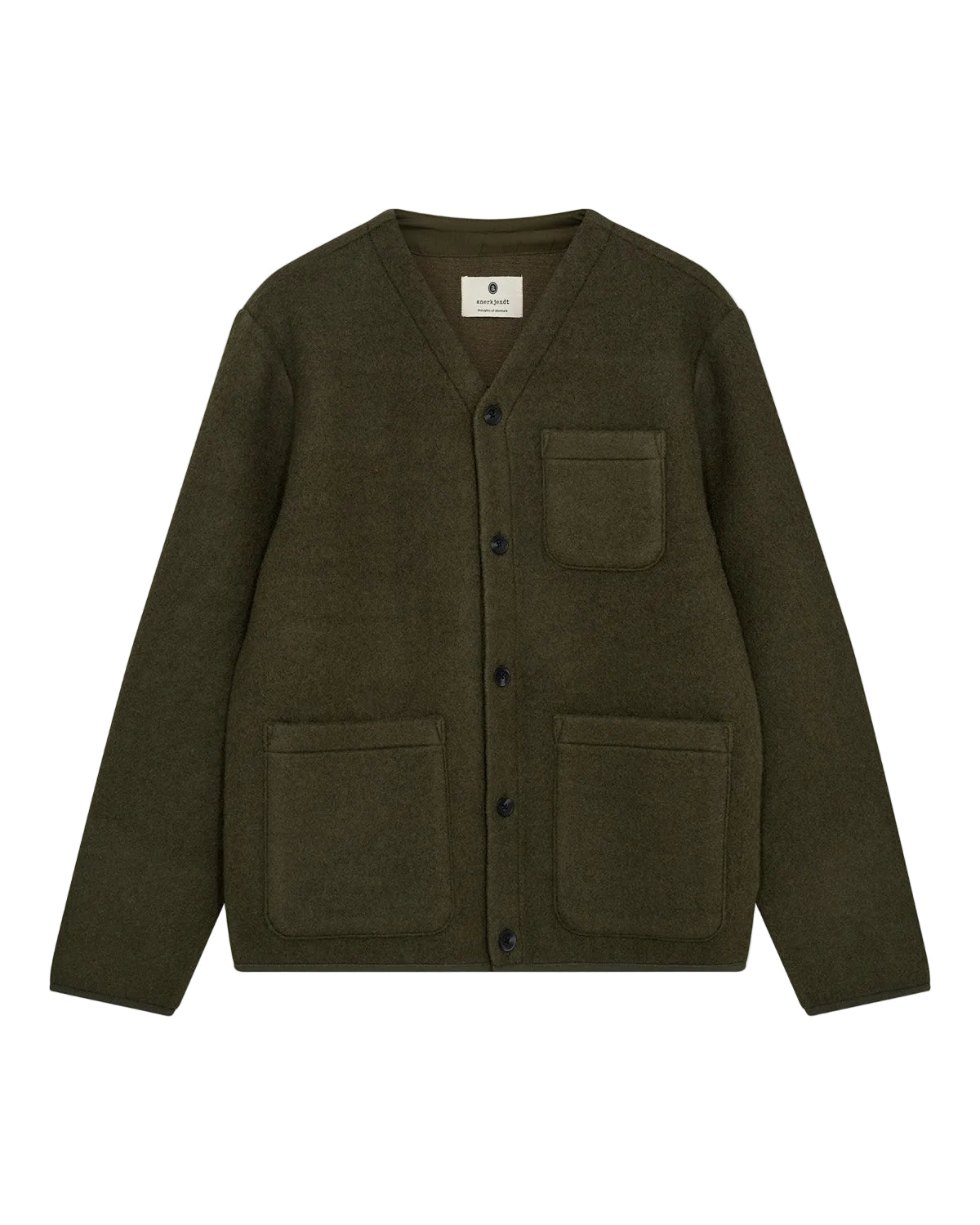 SIGURD BOILED WOOL OVERSHIRT, Forest night - Anerkjendt